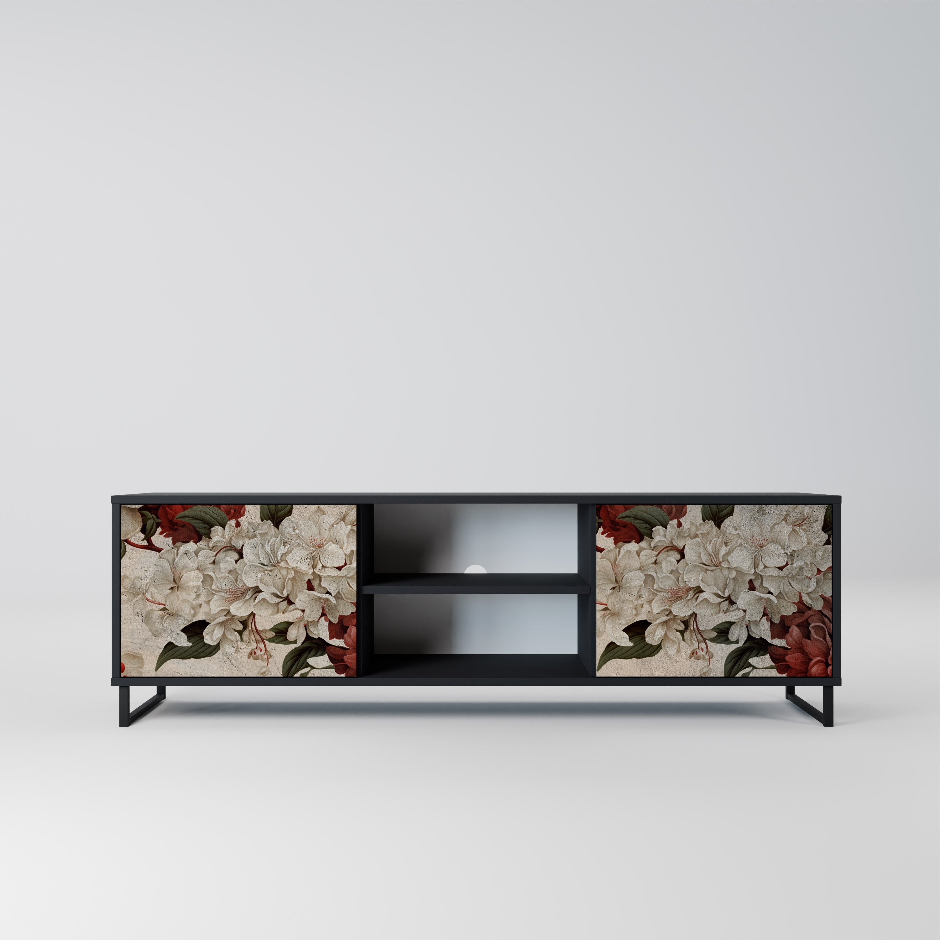 EPHEMERAL DAYS 2-Door TV Stand in Black Finish