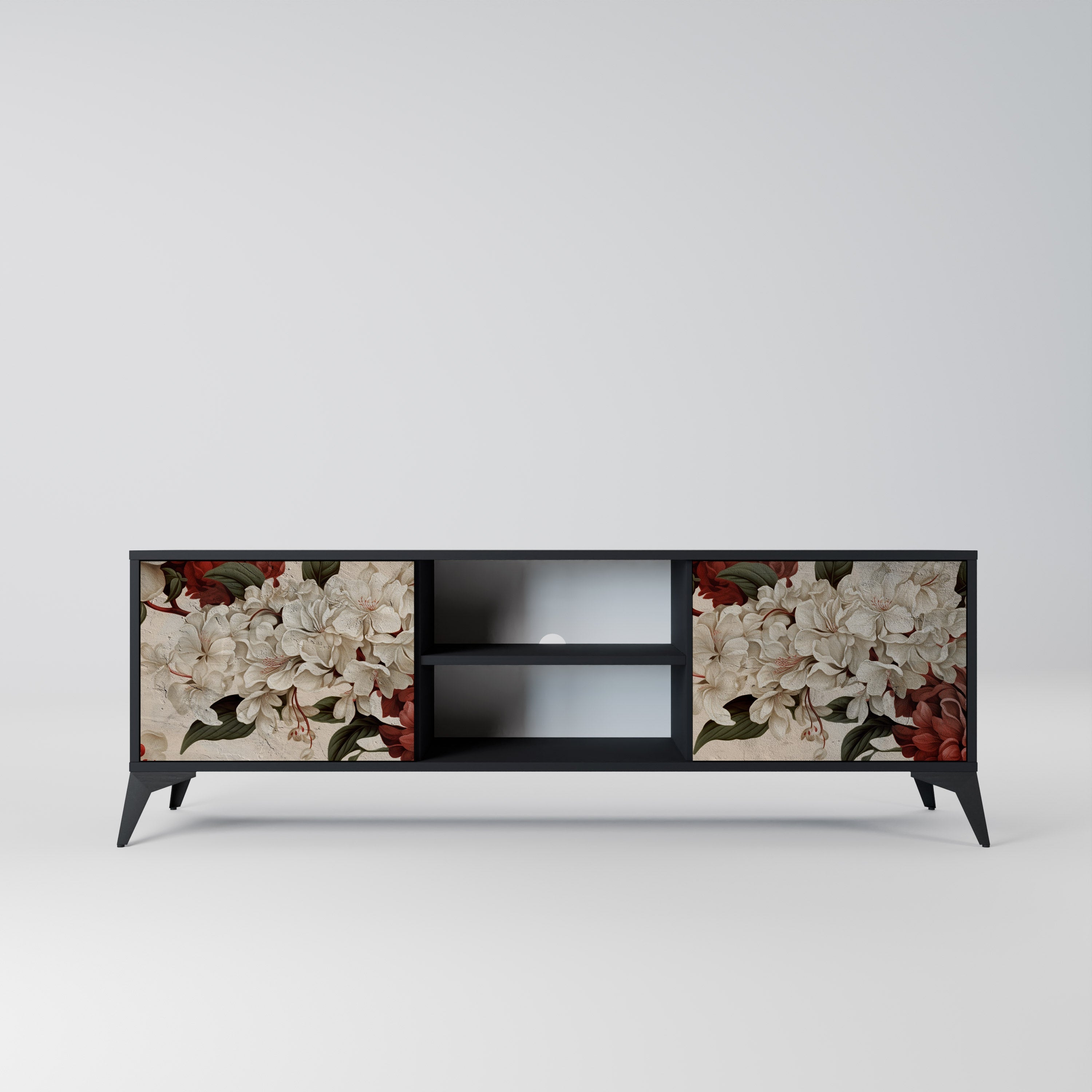 EPHEMERAL DAYS 2-Door TV Stand in Black Finish