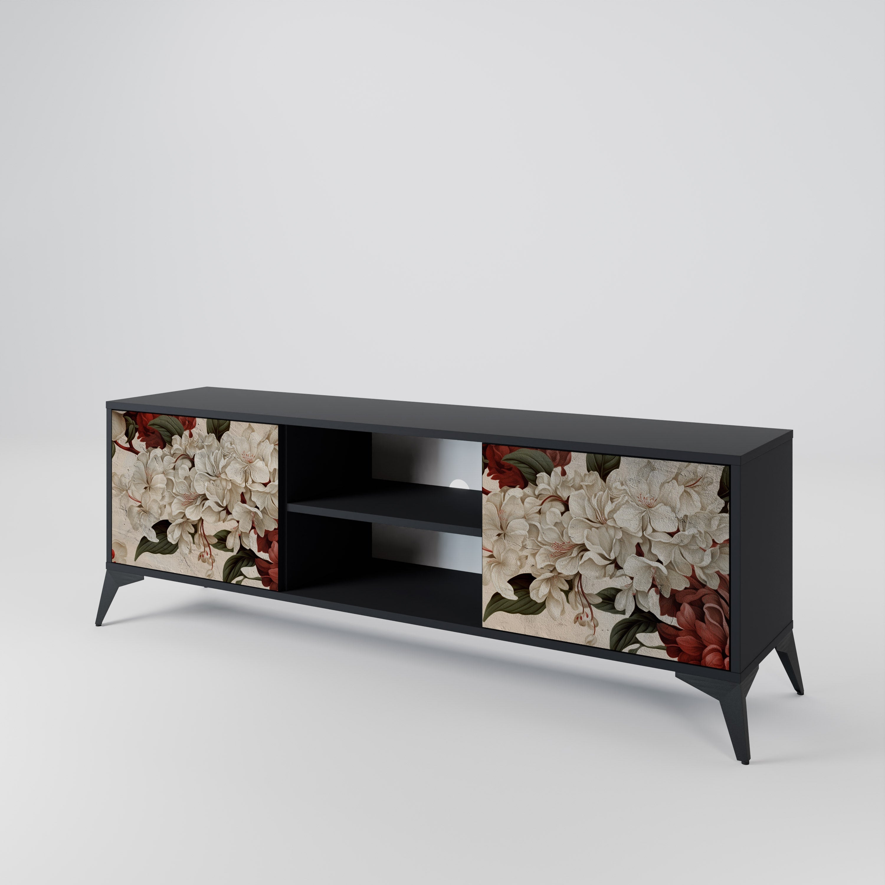 EPHEMERAL DAYS 2-Door TV Stand in Black Finish