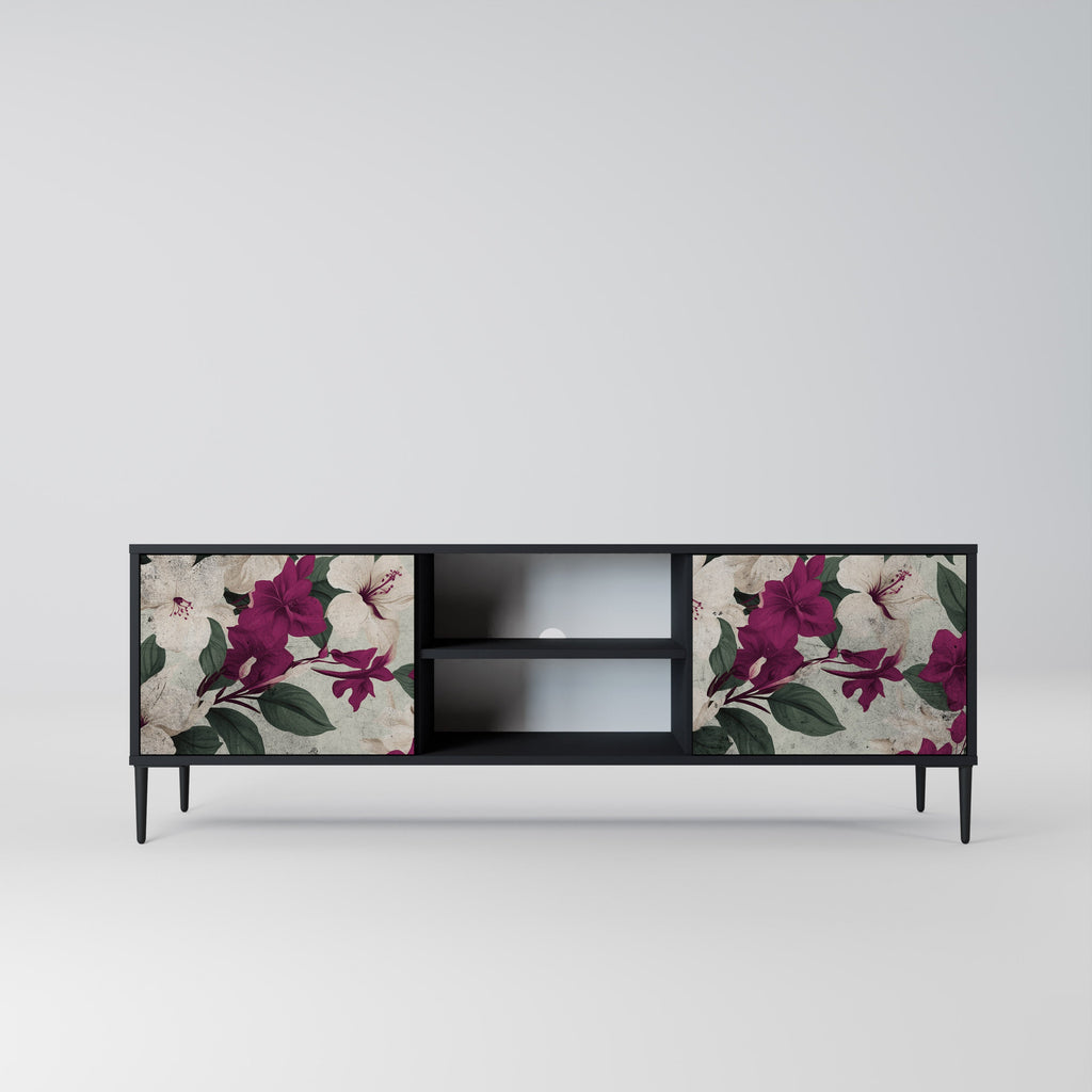 FLOWERET DREAM 2-Door TV Stand in Black Finish