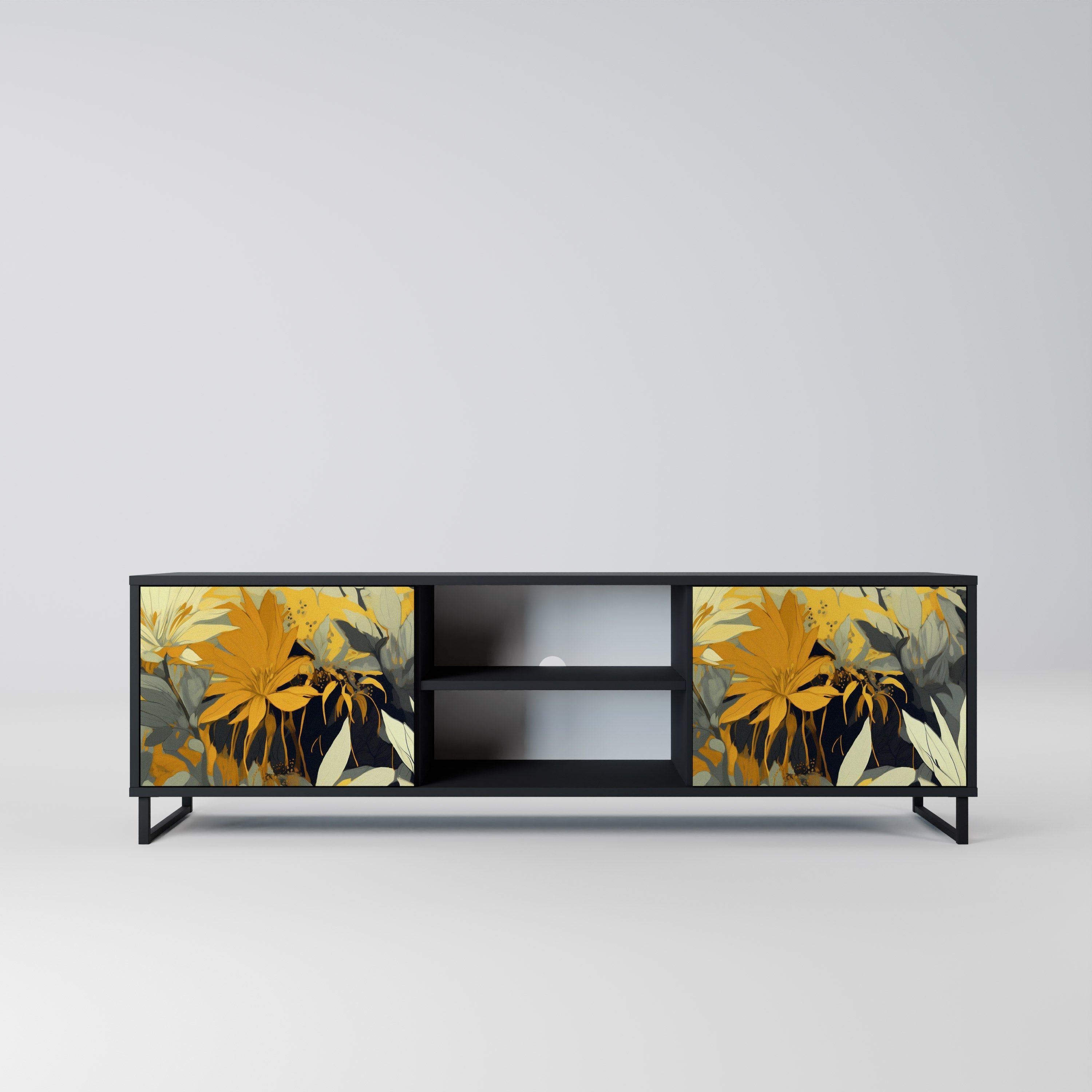 SUNKISSED LILY 2-Door TV Stand in Black Finish