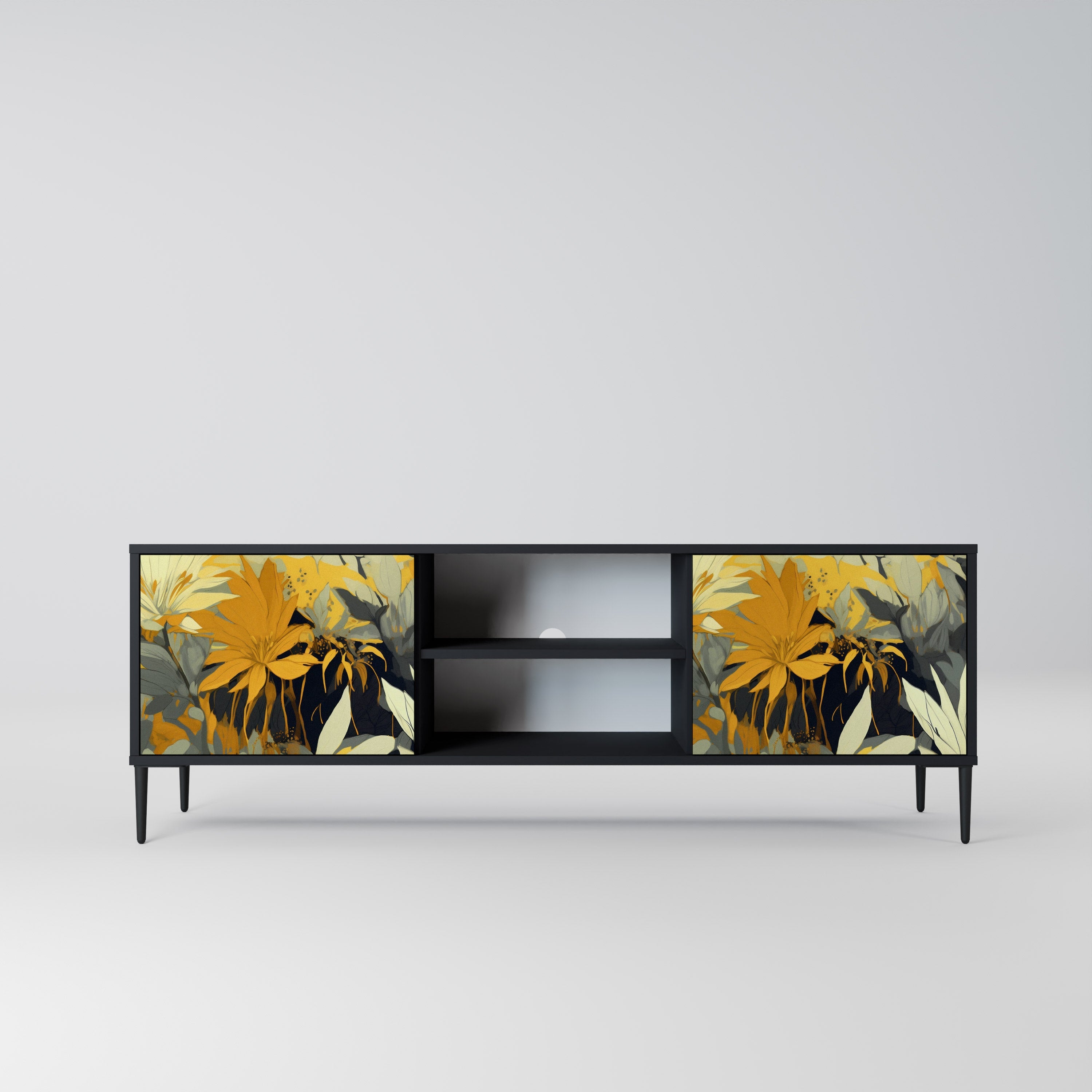 SUNKISSED LILY 2-Door TV Stand in Black Finish