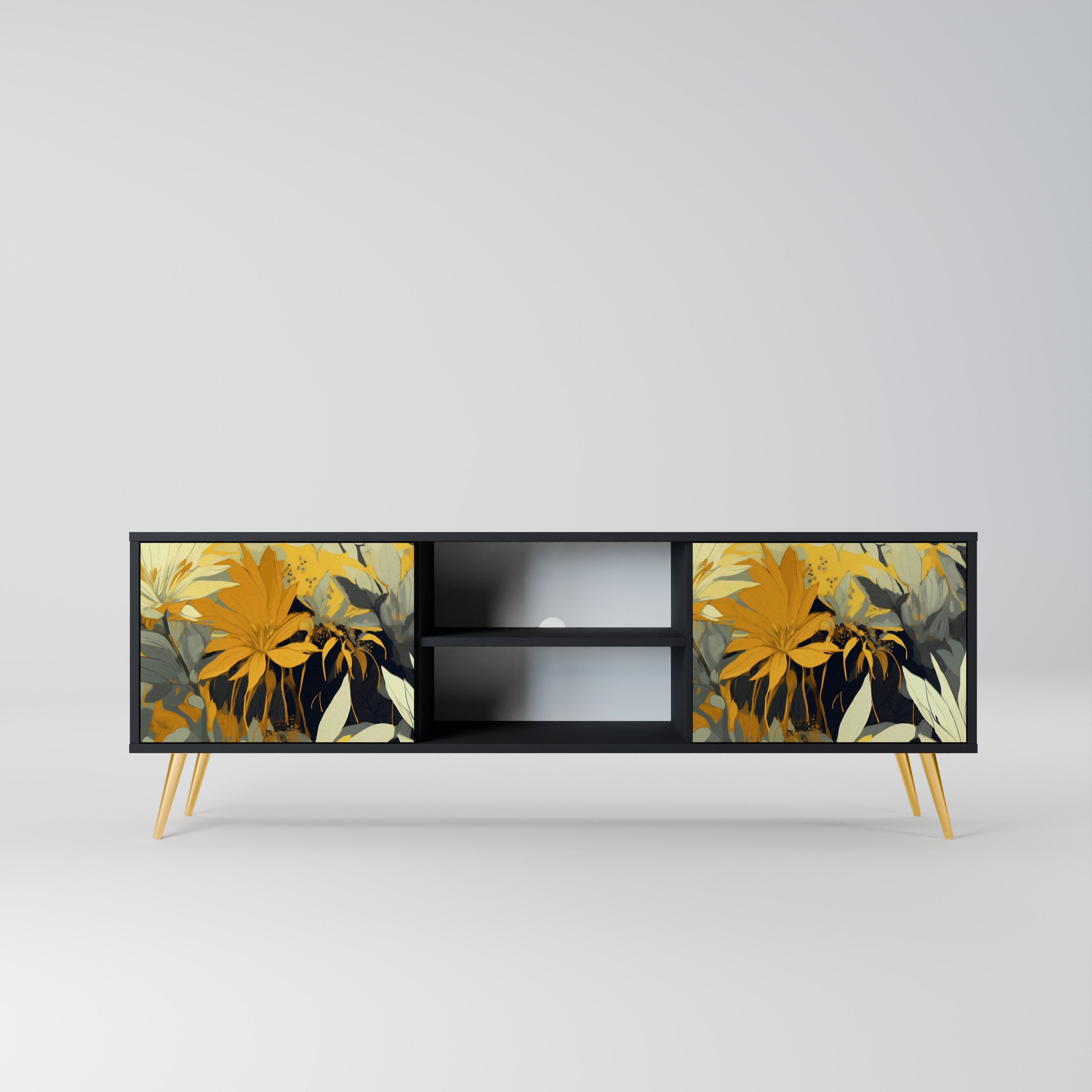 SUNKISSED LILY 2-Door TV Stand in Black Finish