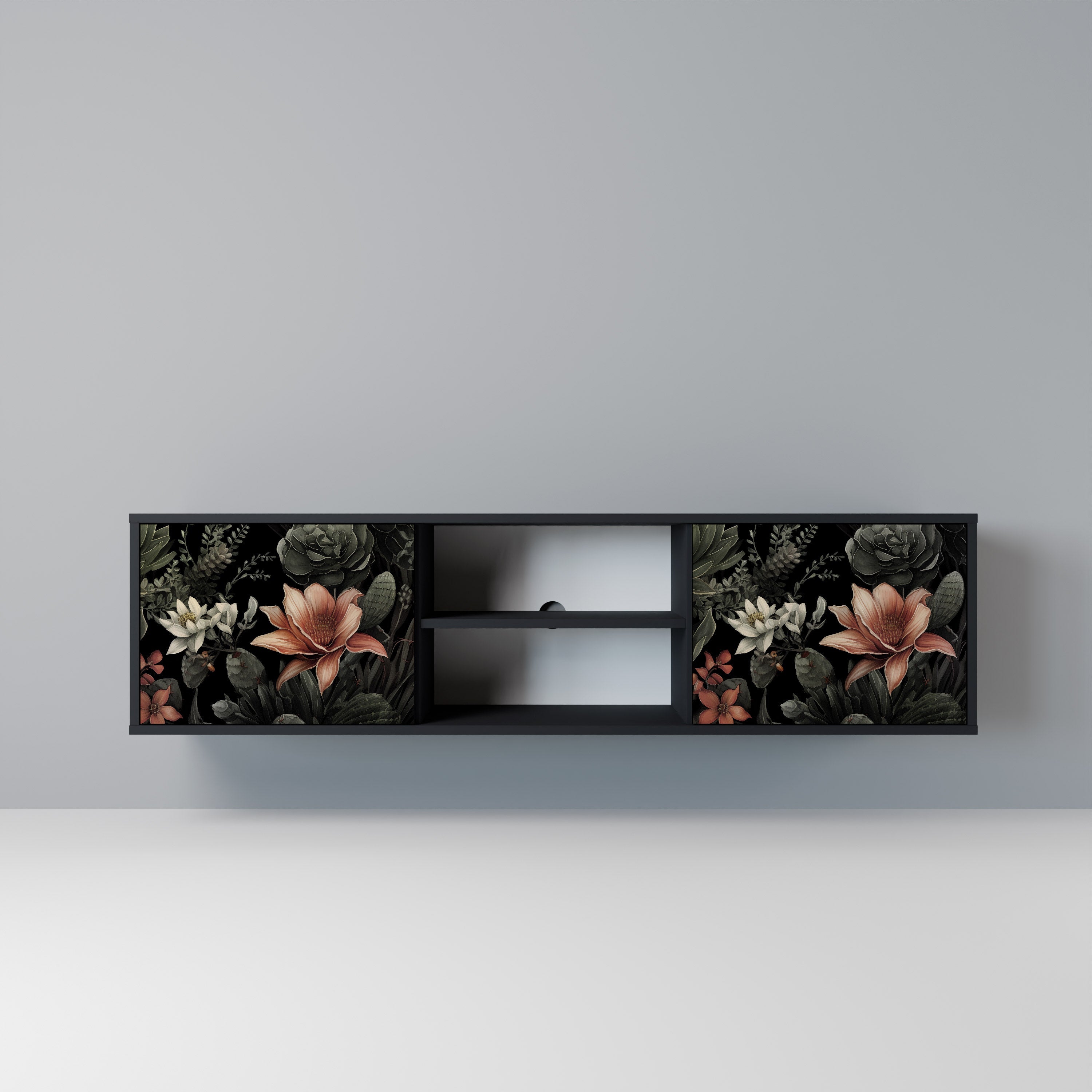 SECRET VERDURE 2-Door TV Stand in Black Finish
