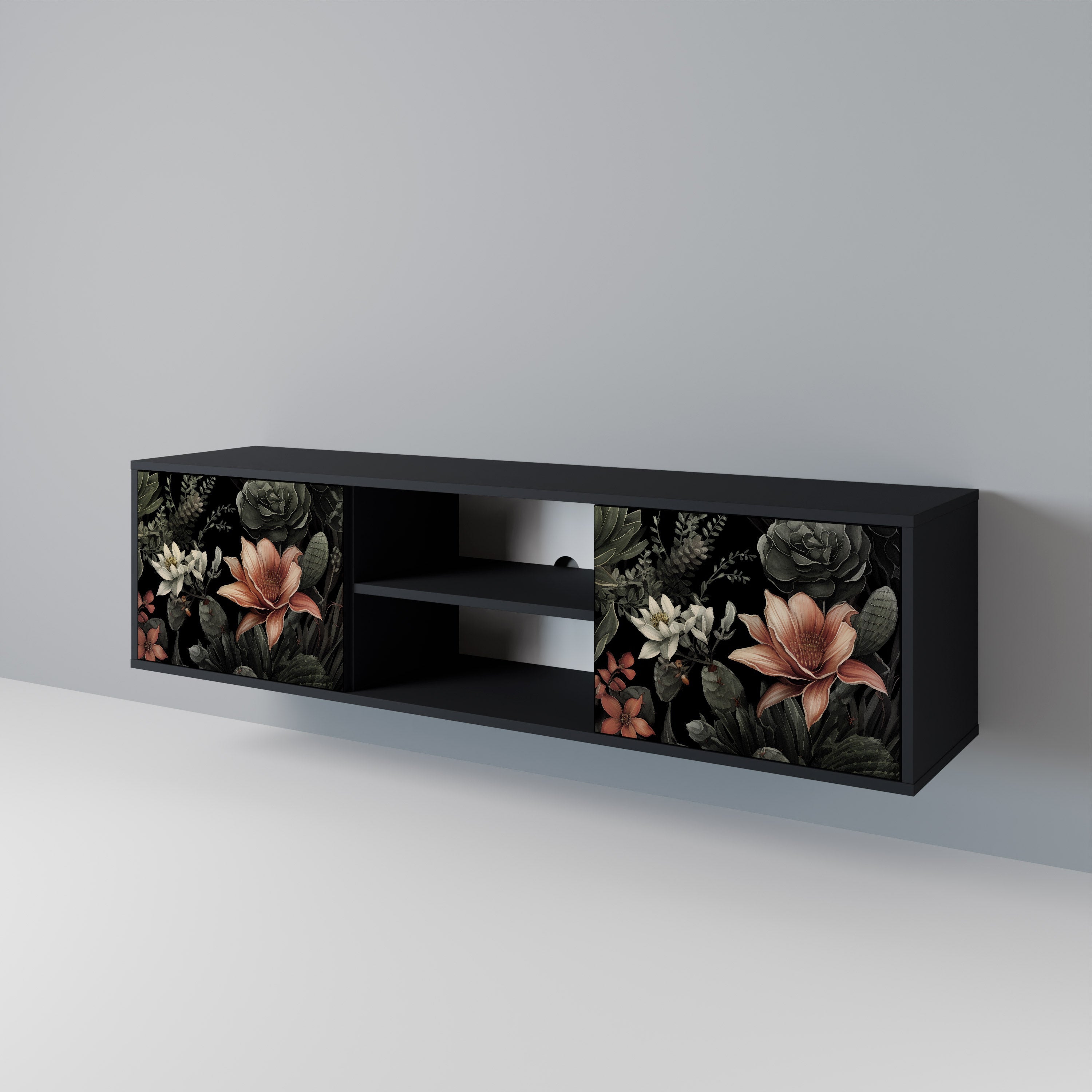 SECRET VERDURE 2-Door TV Stand in Black Finish