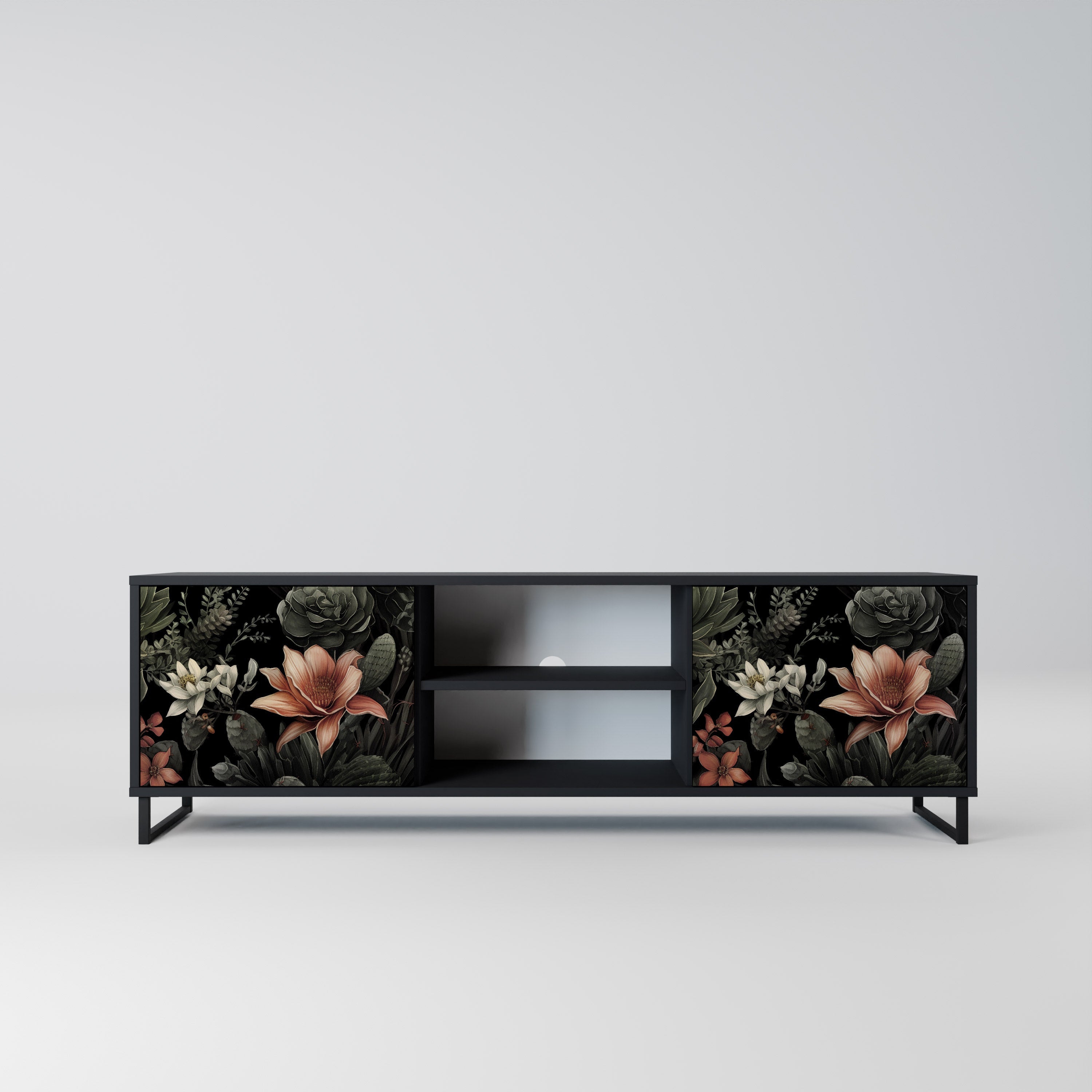 SECRET VERDURE 2-Door TV Stand in Black Finish