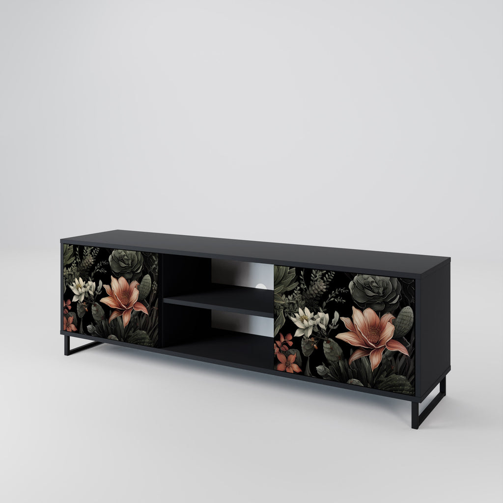 SECRET VERDURE 2-Door TV Stand in Black Finish