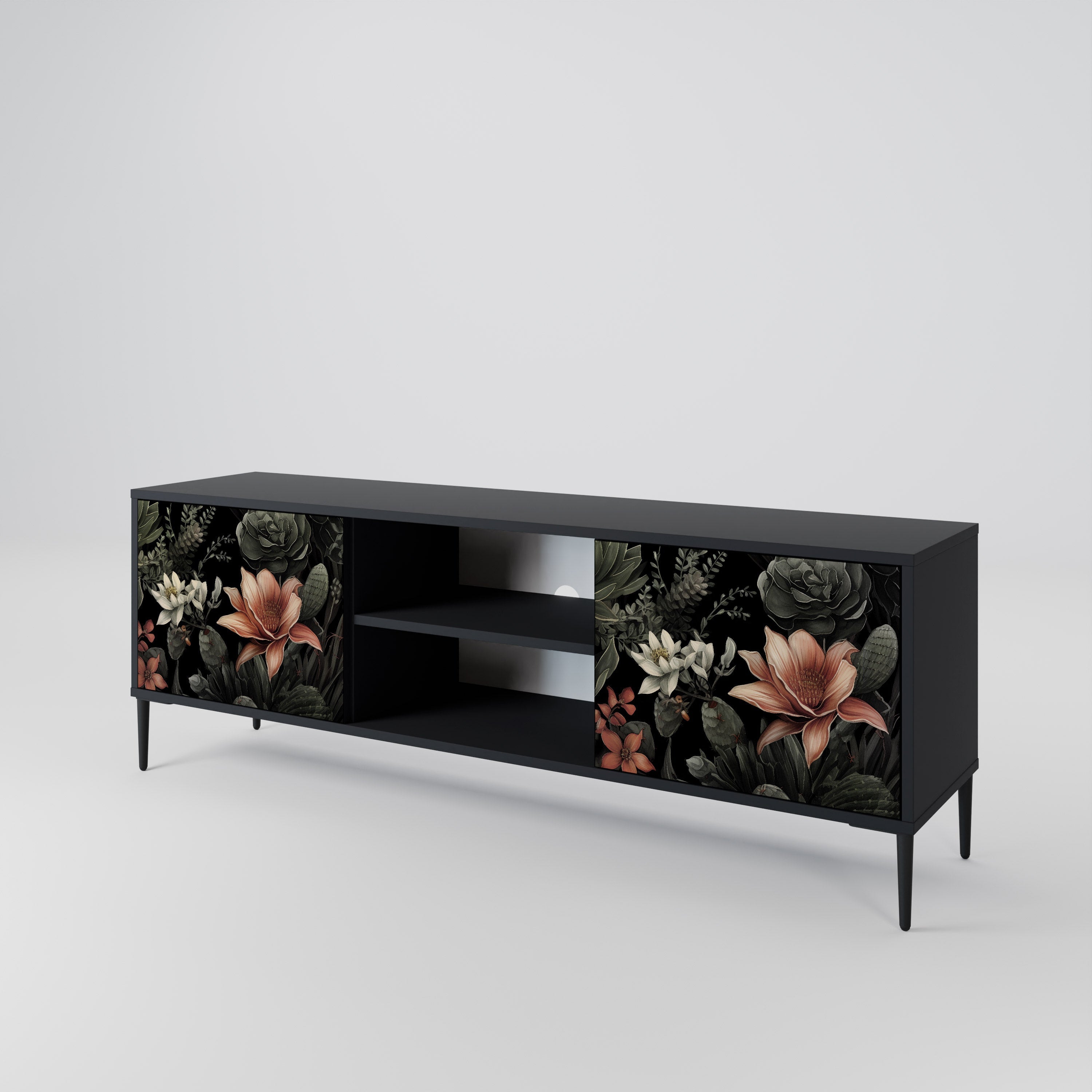 SECRET VERDURE 2-Door TV Stand in Black Finish