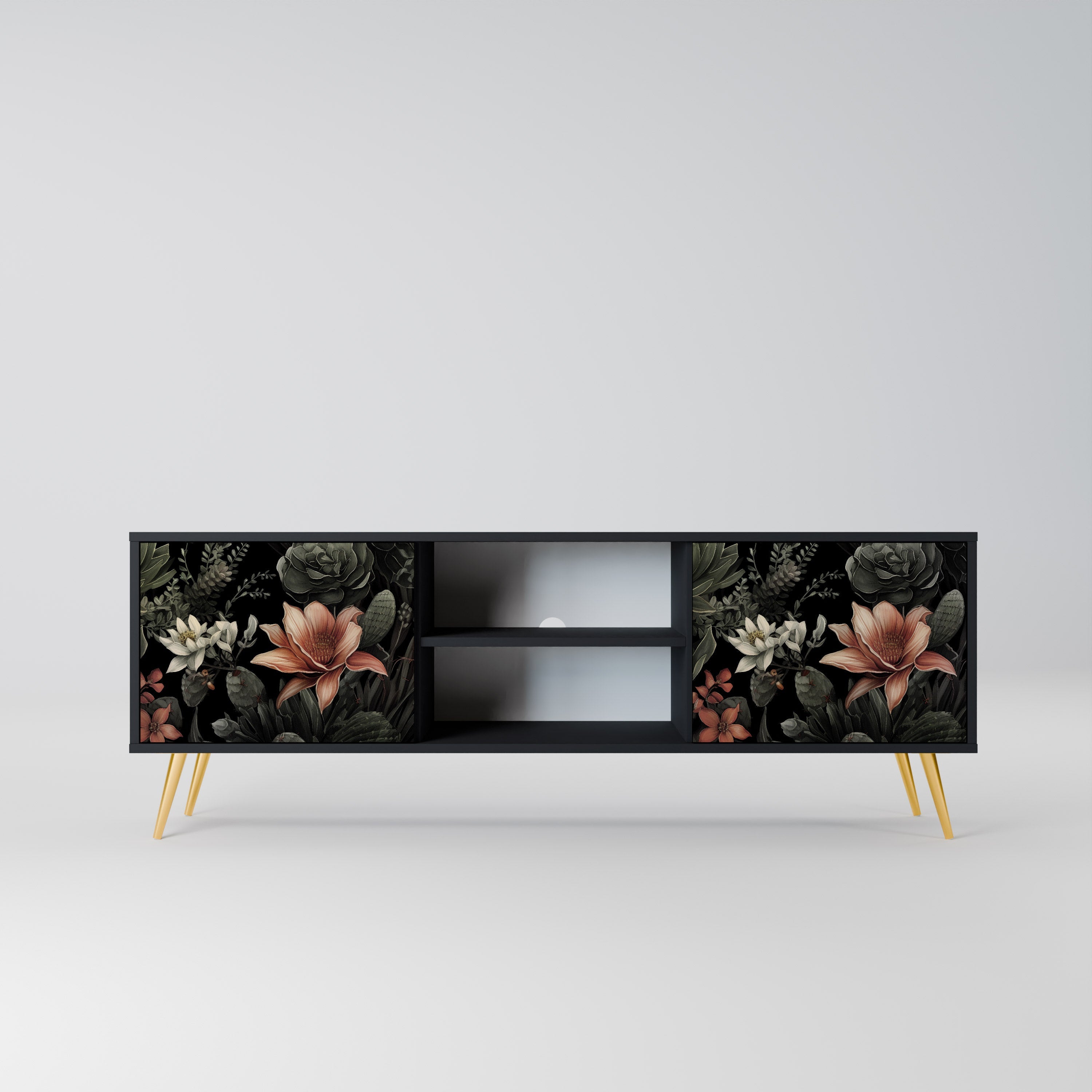 SECRET VERDURE 2-Door TV Stand in Black Finish