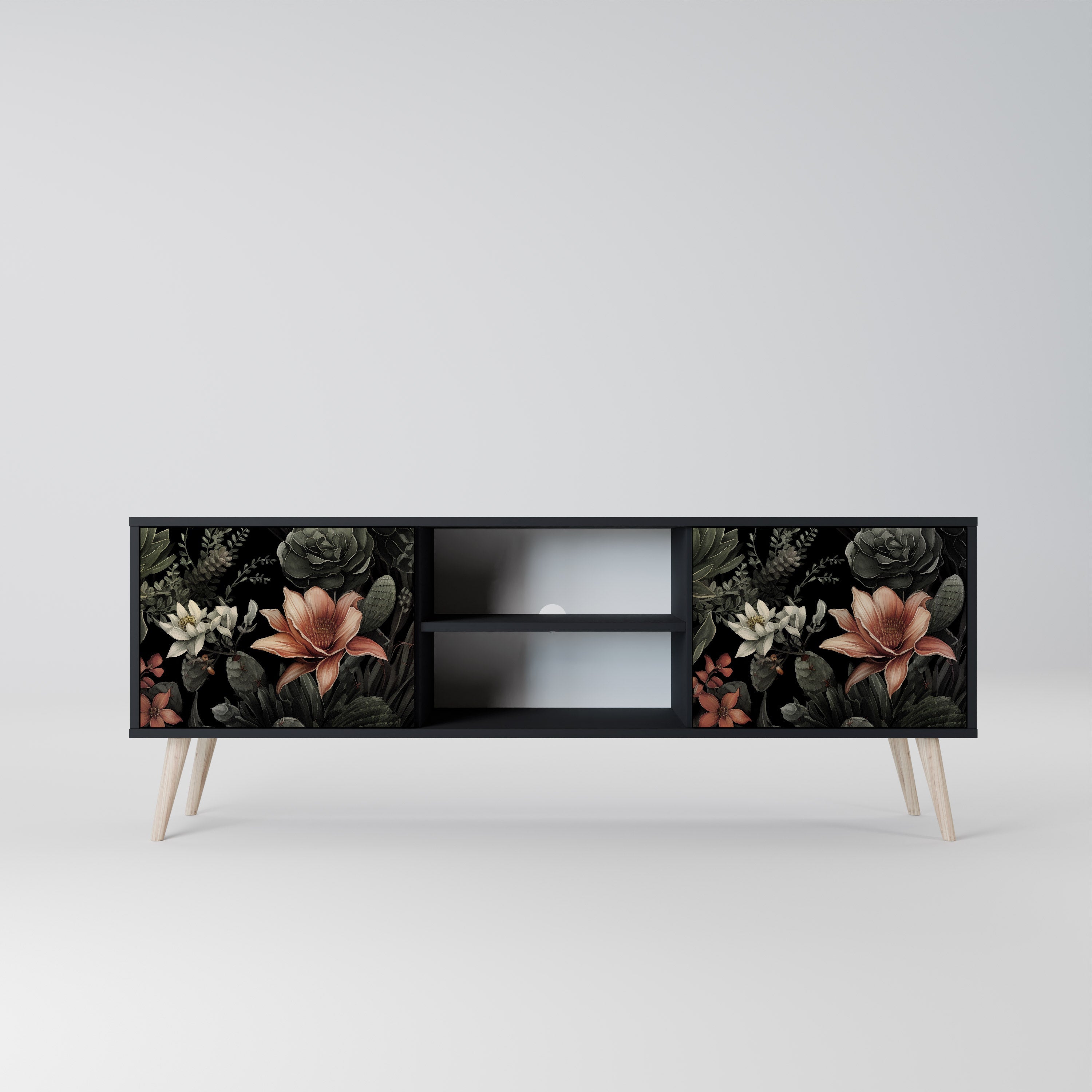 SECRET VERDURE 2-Door TV Stand in Black Finish