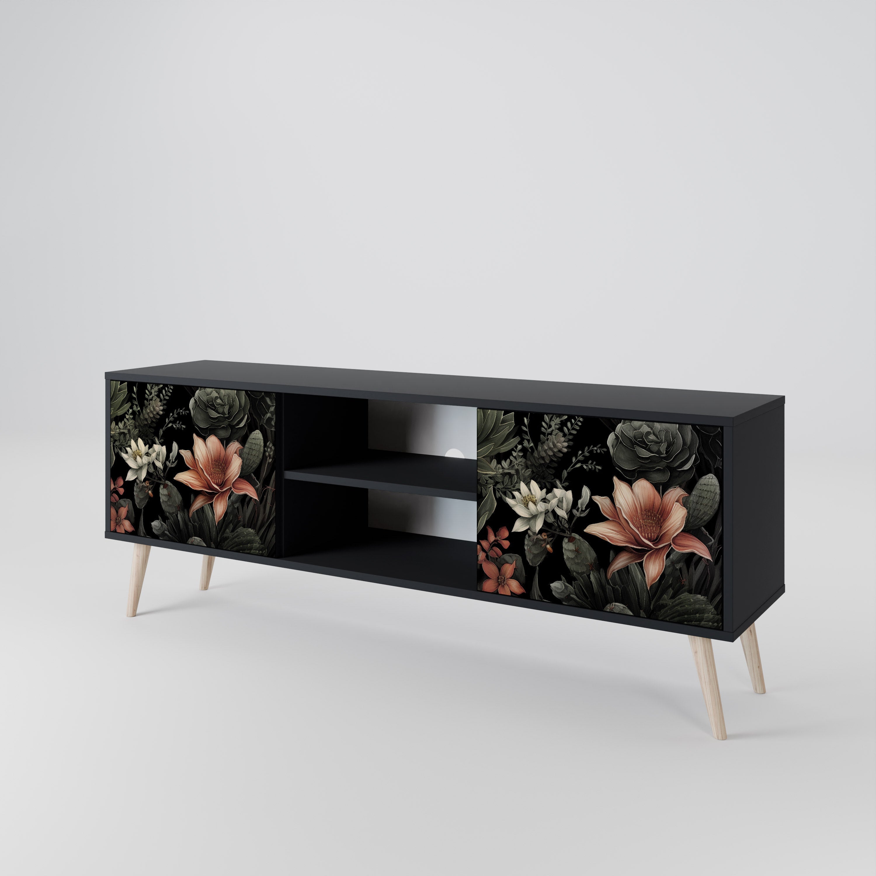 SECRET VERDURE 2-Door TV Stand in Black Finish