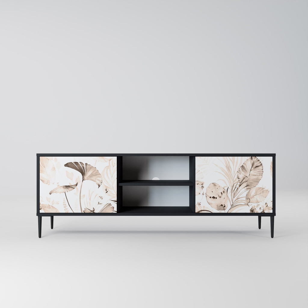 WILD TENDERNESS 2-Door TV Stand in Black Finish