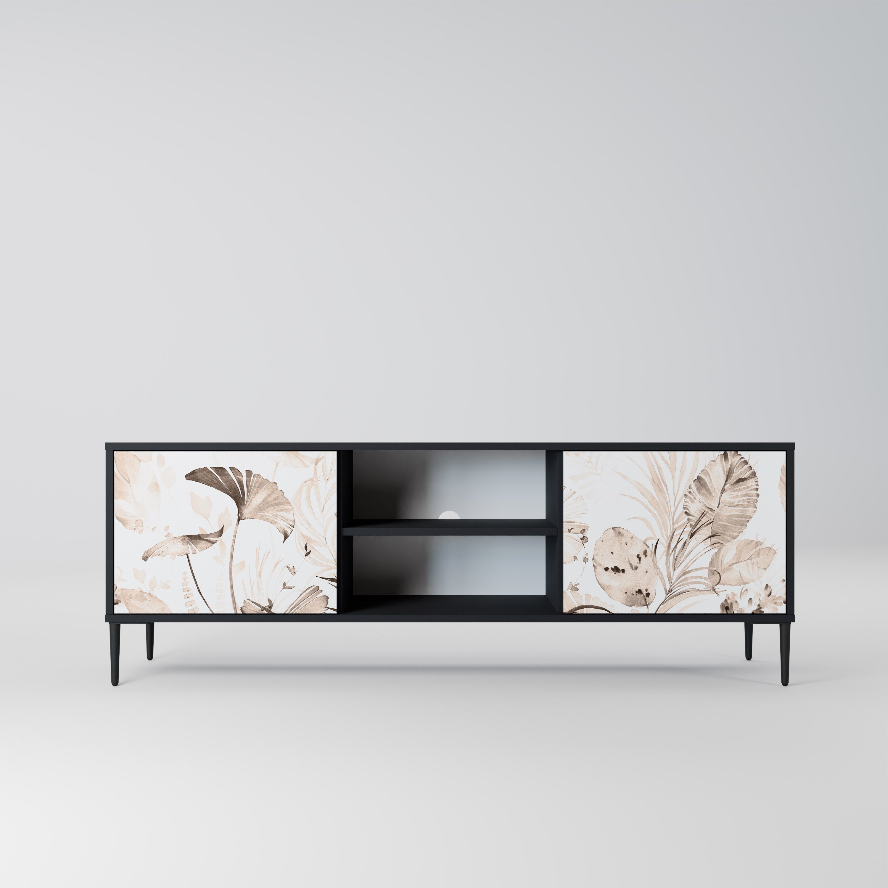 WILD TENDERNESS 2-Door TV Stand in Black Finish