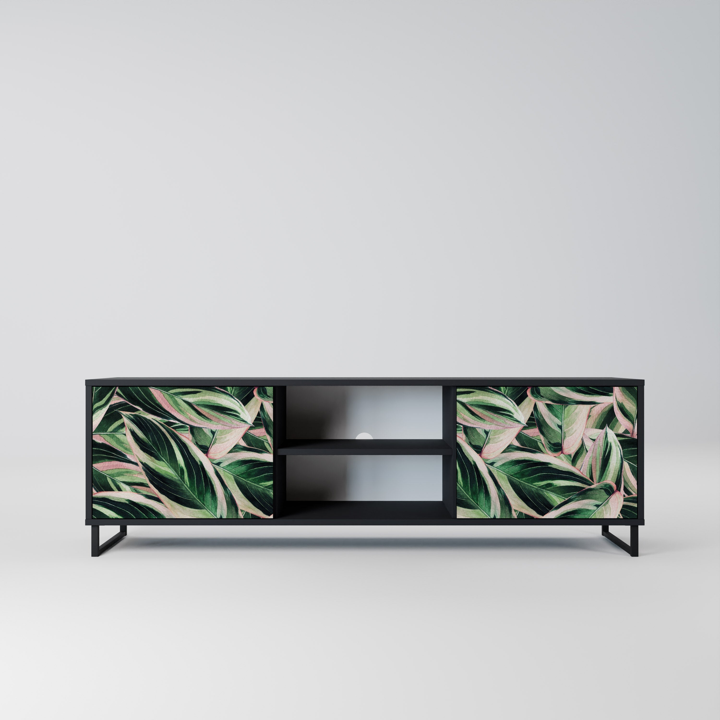 EERIE STROMANTHE 2-Door TV Stand in Black Finish