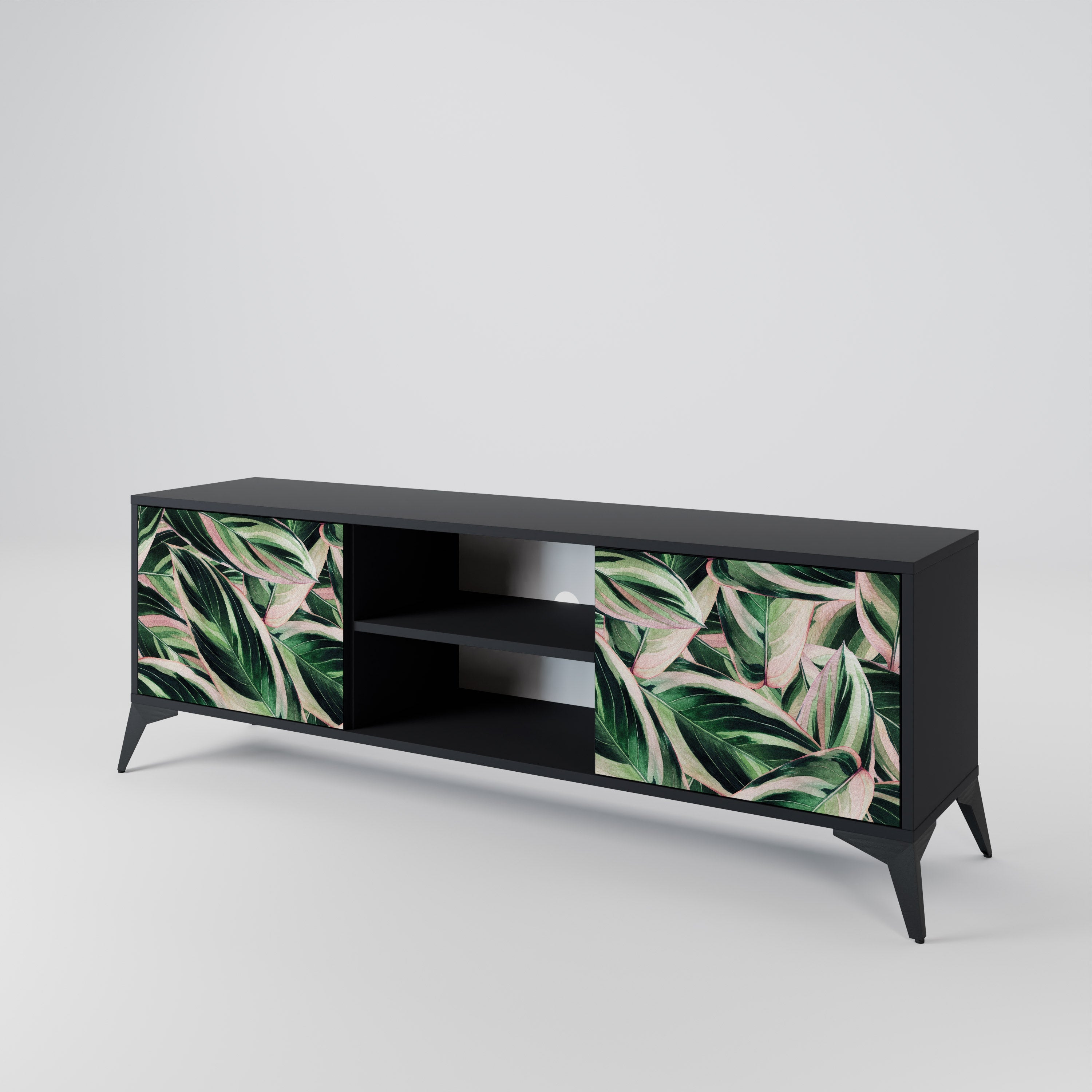 EERIE STROMANTHE 2-Door TV Stand in Black Finish