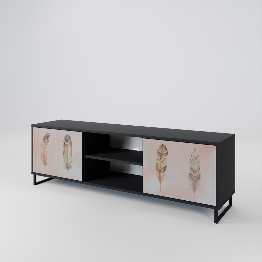 THE DELIQUESCE 2-Door TV Stand in Black Finish