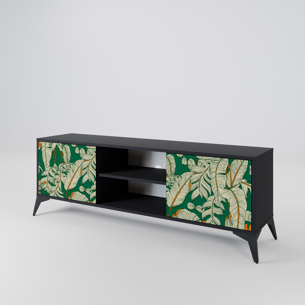 VERDANT PLEASURES 2-Door TV Stand in Black Finish