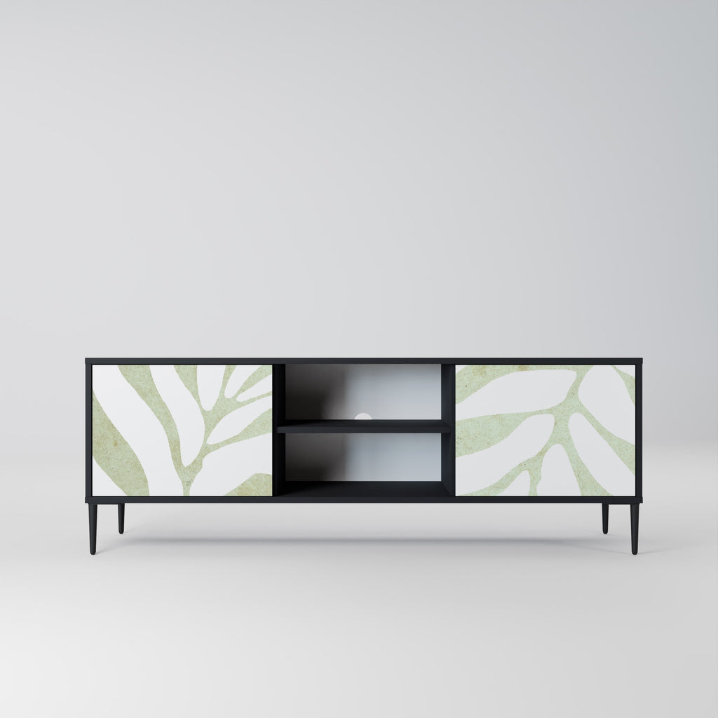 BOTANICAL SPARK 2-Door TV Stand in Black Finish
