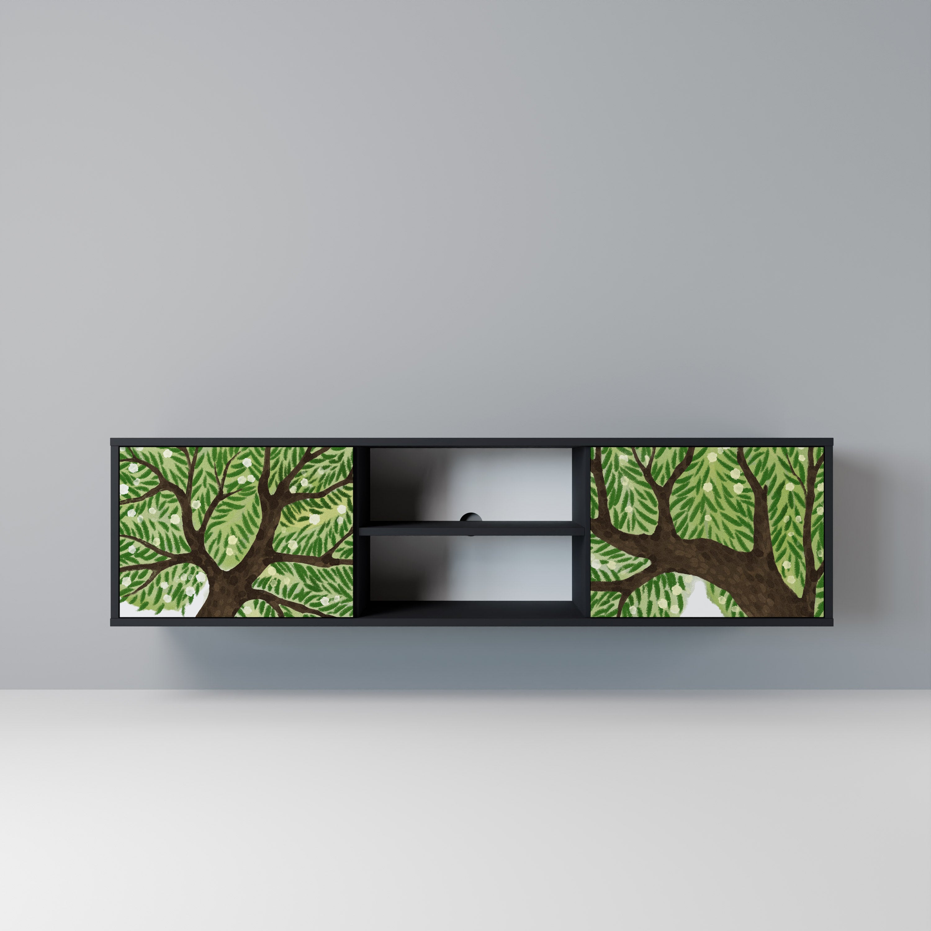 WILDERNESS DASH 2-Door TV Stand in Black Finish