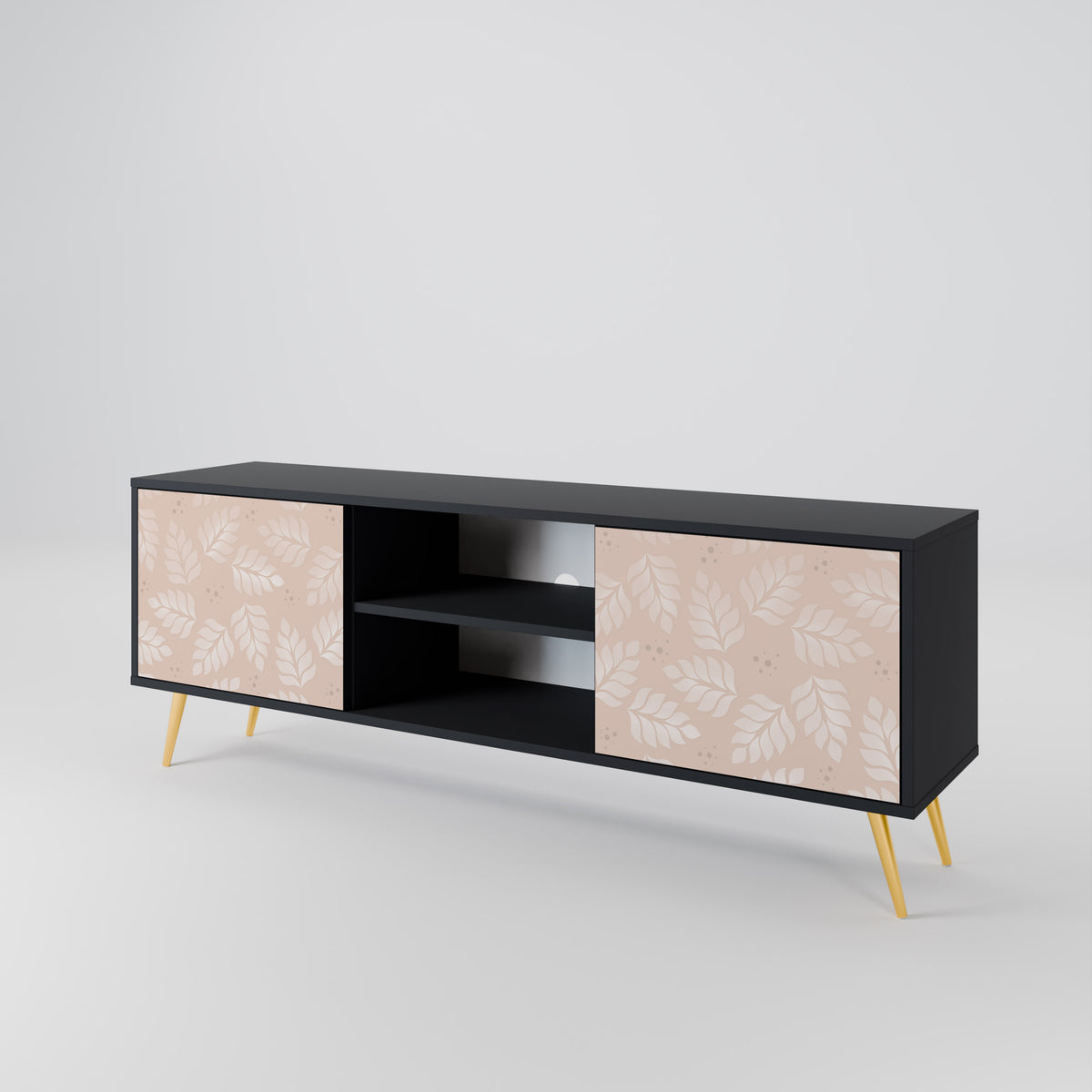 LEAVES ON BEIGE 2-Door TV Cabinet