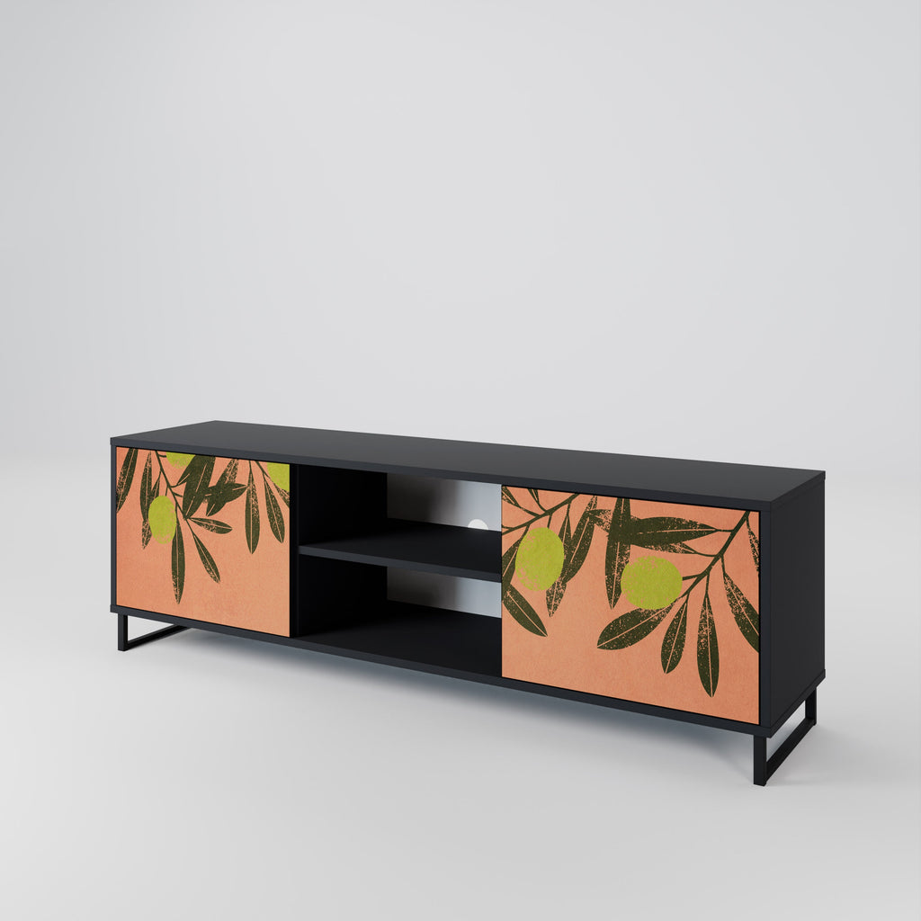 JUICY OLIVES 2-Door TV Stand in Black Finish