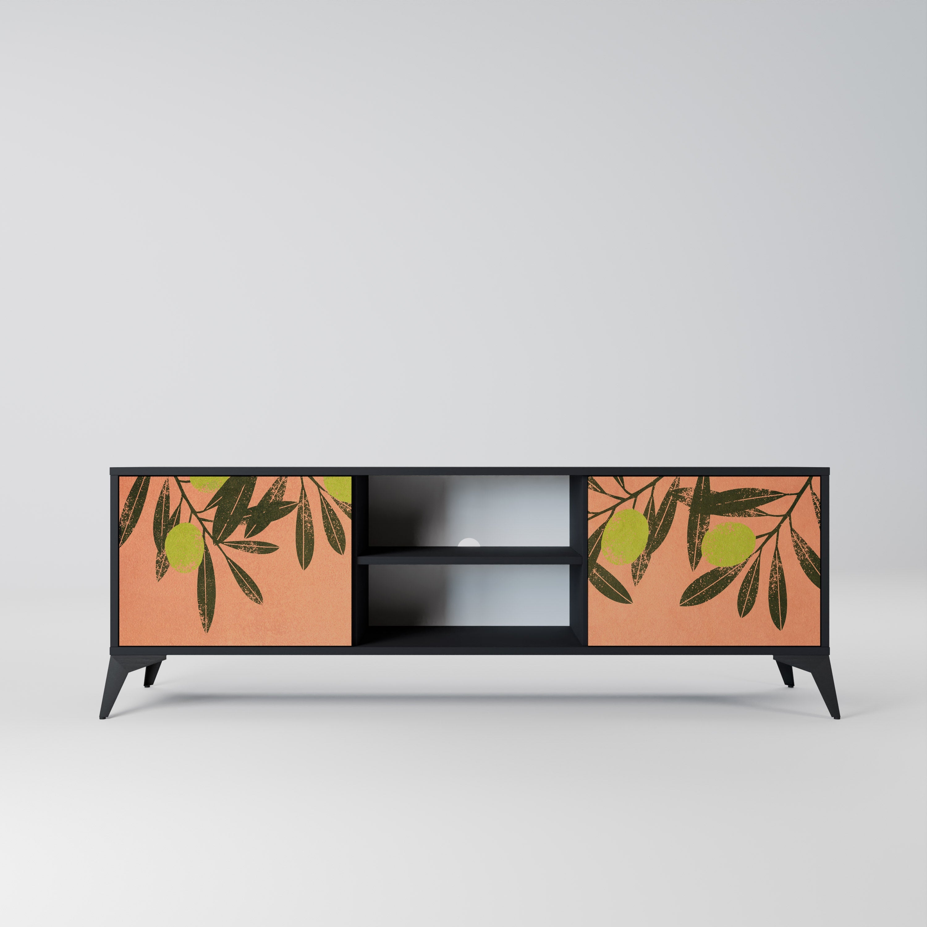 JUICY OLIVES 2-Door TV Stand in Black Finish