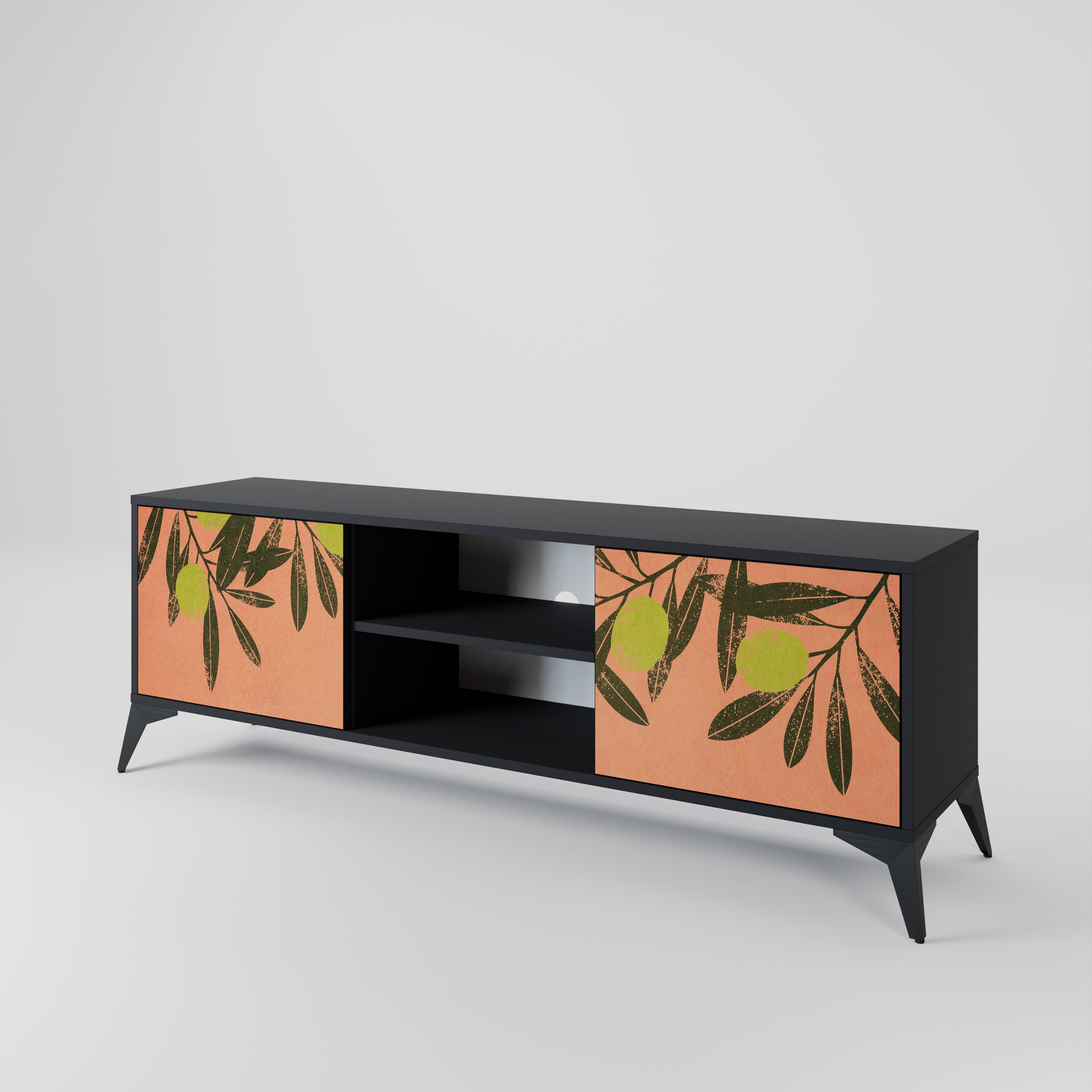 JUICY OLIVES 2-Door TV Stand in Black Finish
