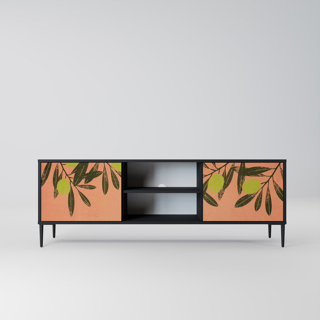 JUICY OLIVES 2-Door TV Stand in Black Finish