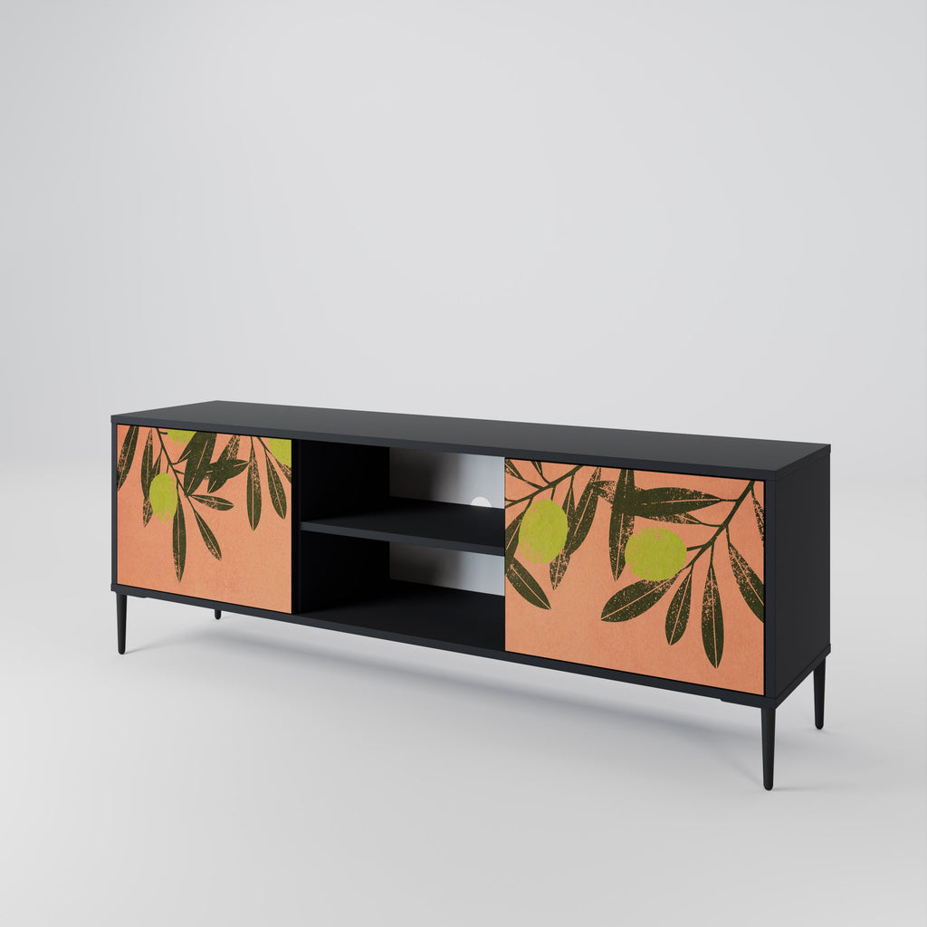 JUICY OLIVES 2-Door TV Stand in Black Finish