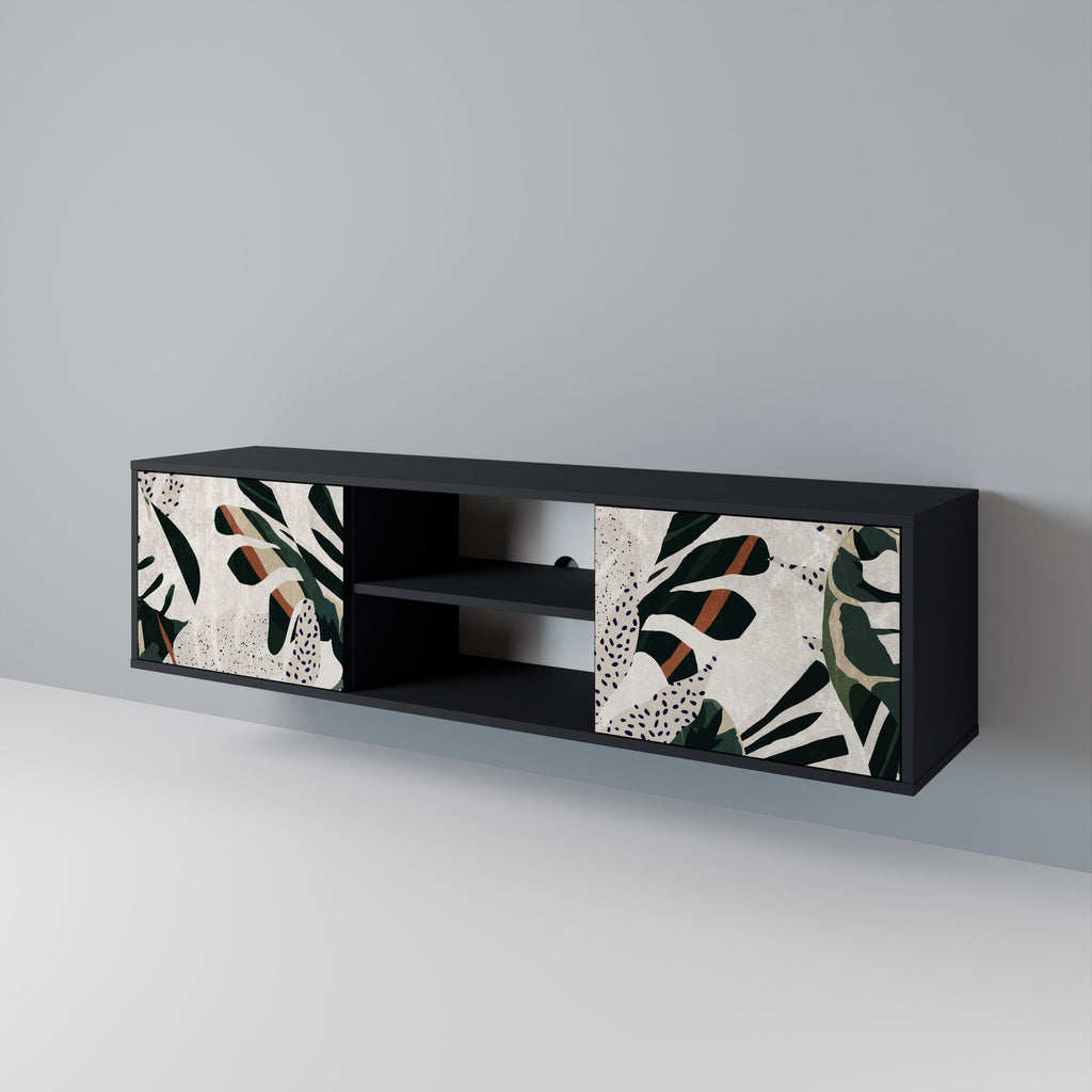 VERDURE FORMATION 2-Door TV Stand in Black Finish