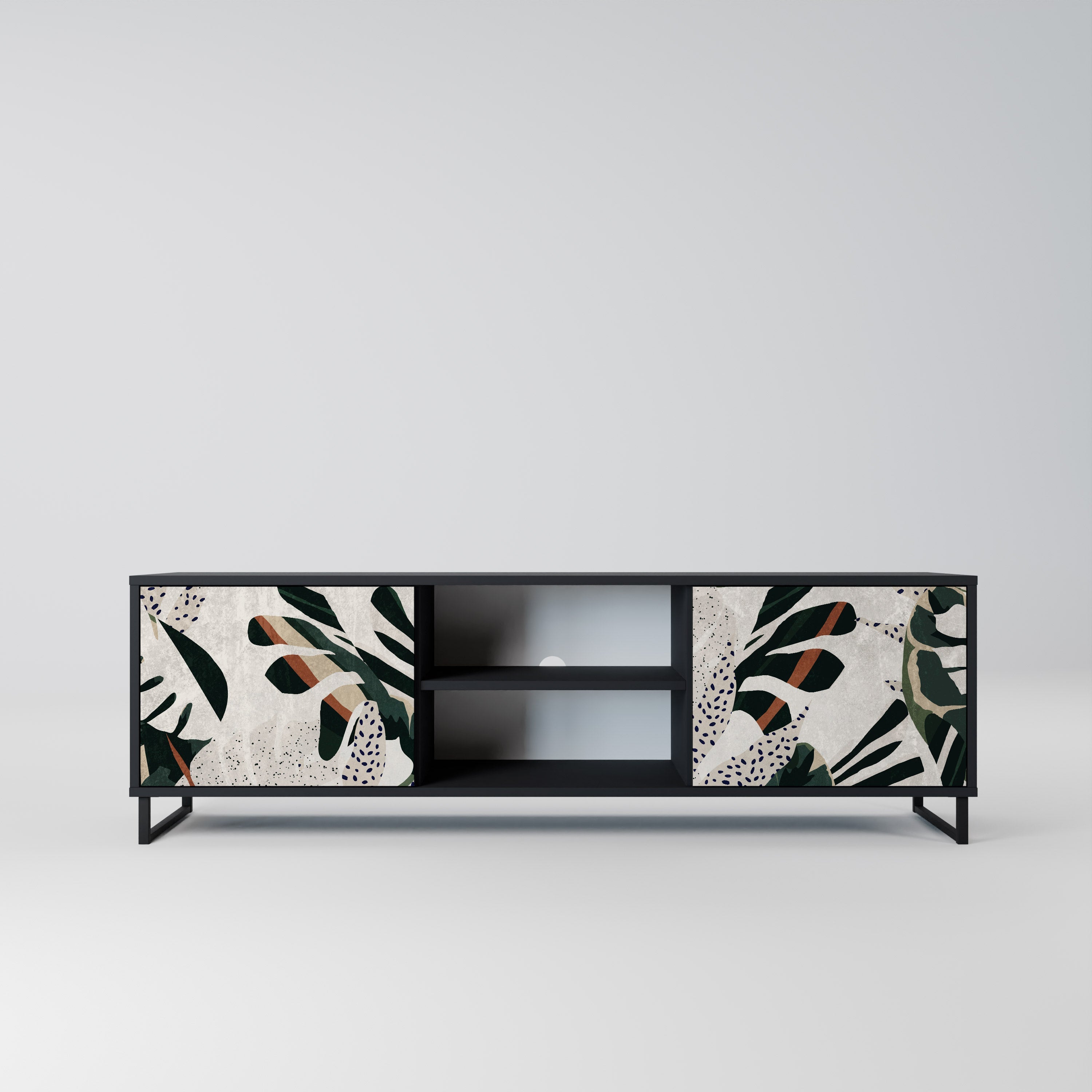 VERDURE FORMATION 2-Door TV Stand in Black Finish