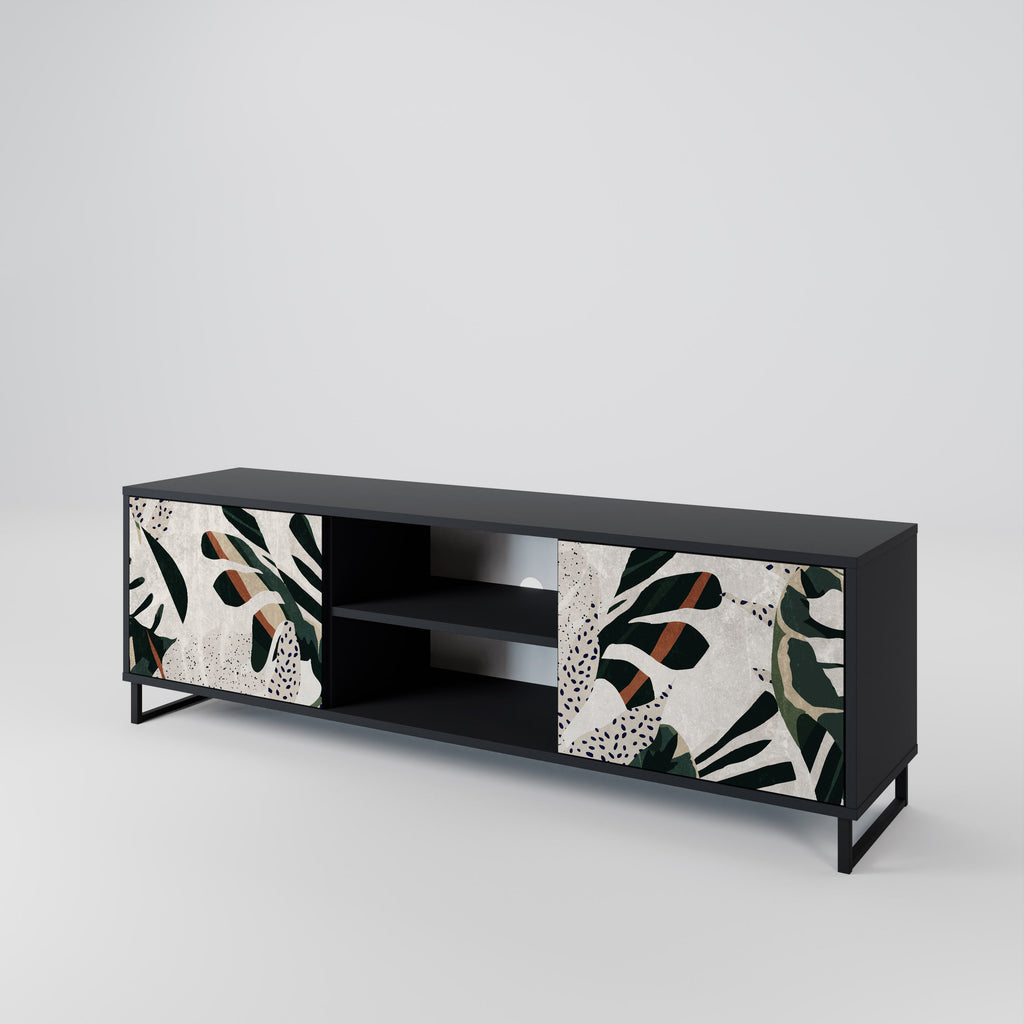 VERDURE FORMATION 2-Door TV Stand in Black Finish