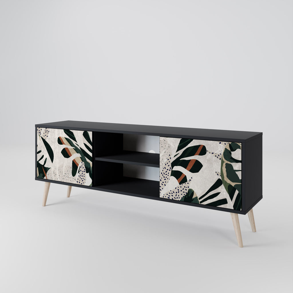 VERDURE FORMATION 2-Door TV Stand in Black Finish