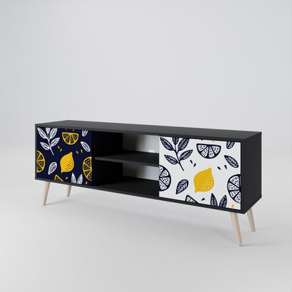 CITRUS BLACK AND WHITE 2-Door TV Cabinet