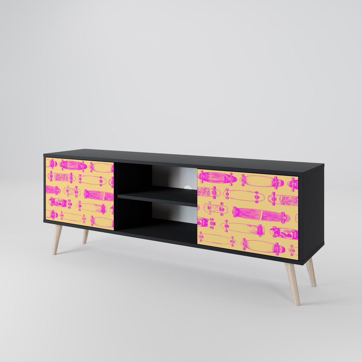 SKATEBOARD ARTISTRY 2-Door TV Cabinet
