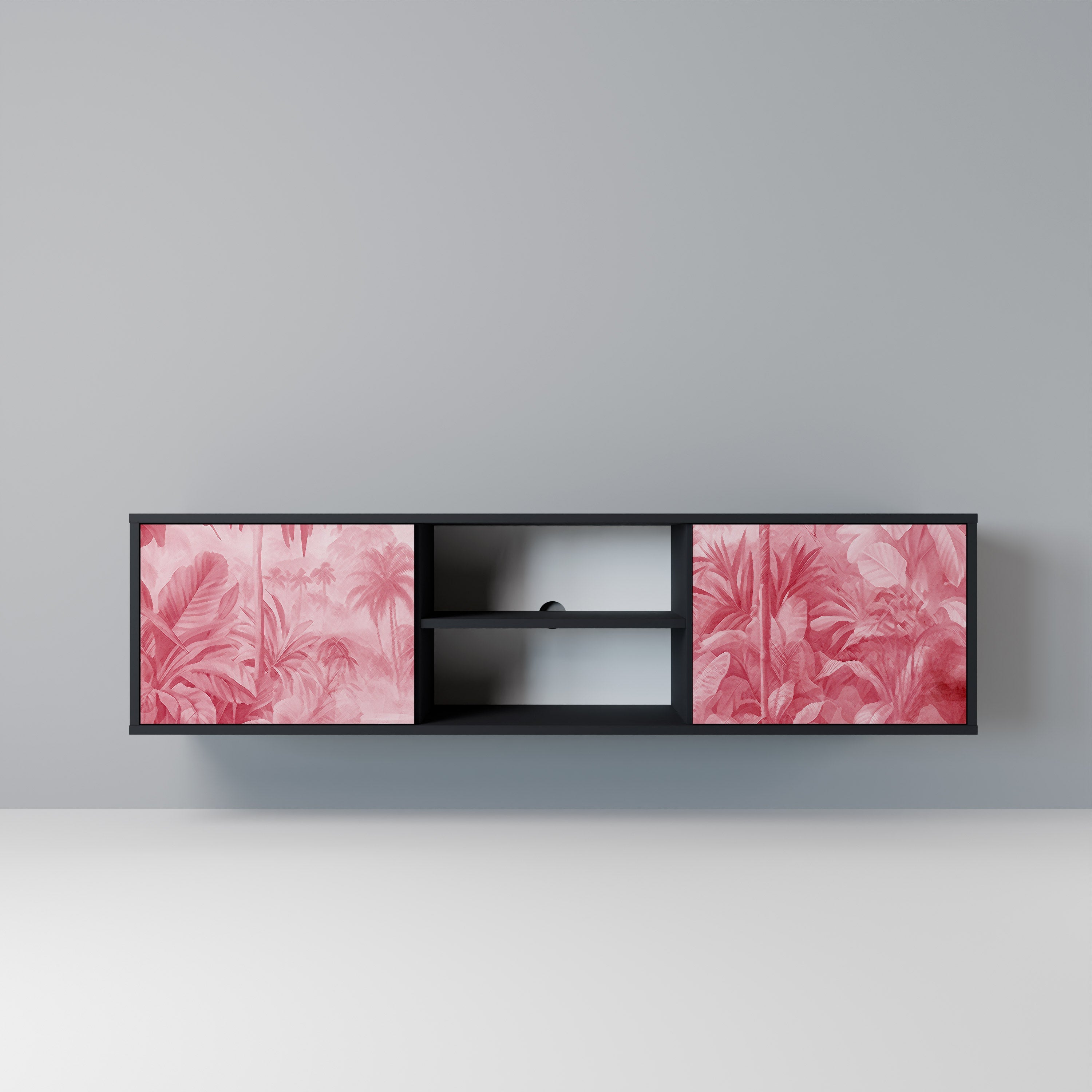 SWEET TROPICS 2-Door TV Stand in Black Finish