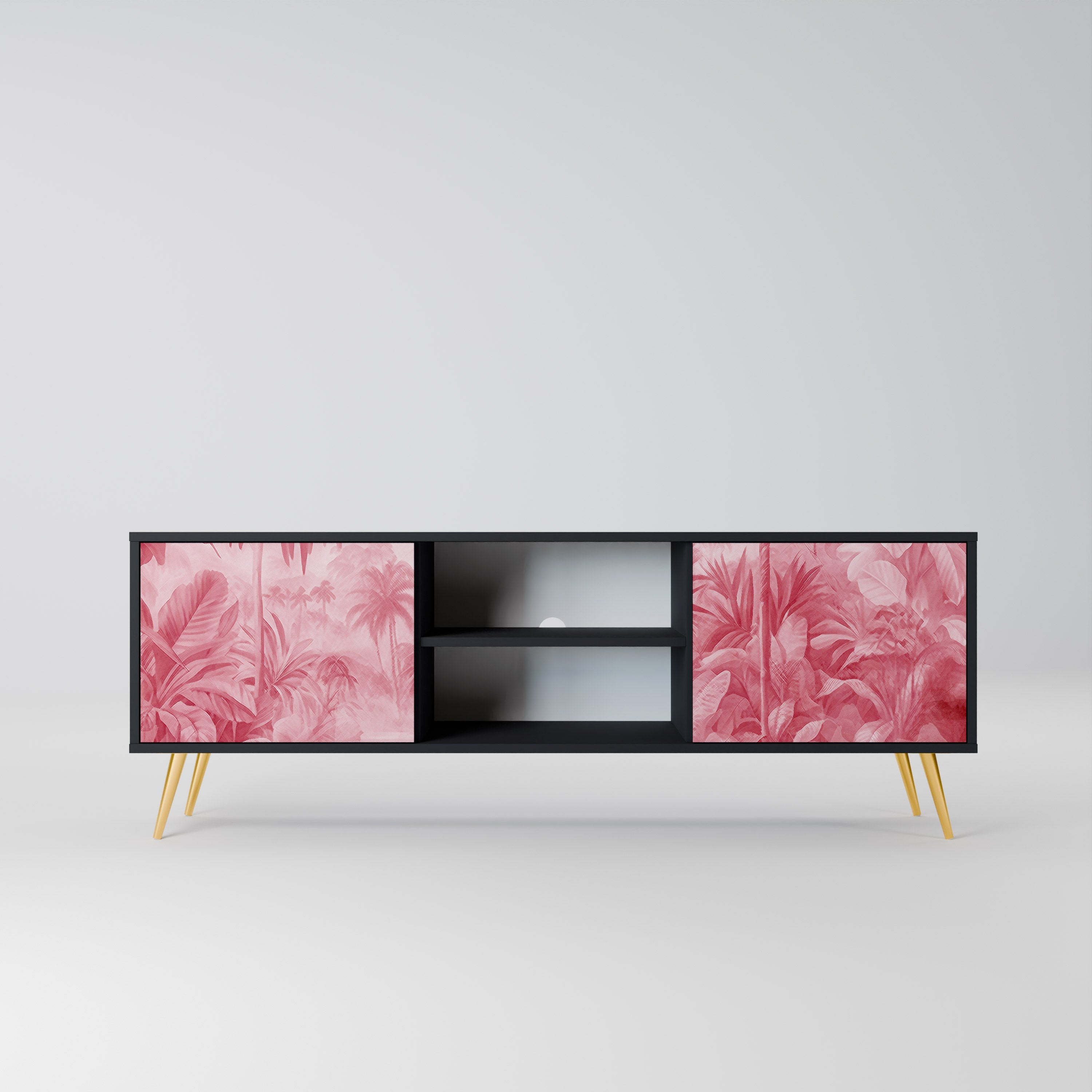 SWEET TROPICS 2-Door TV Stand in Black Finish