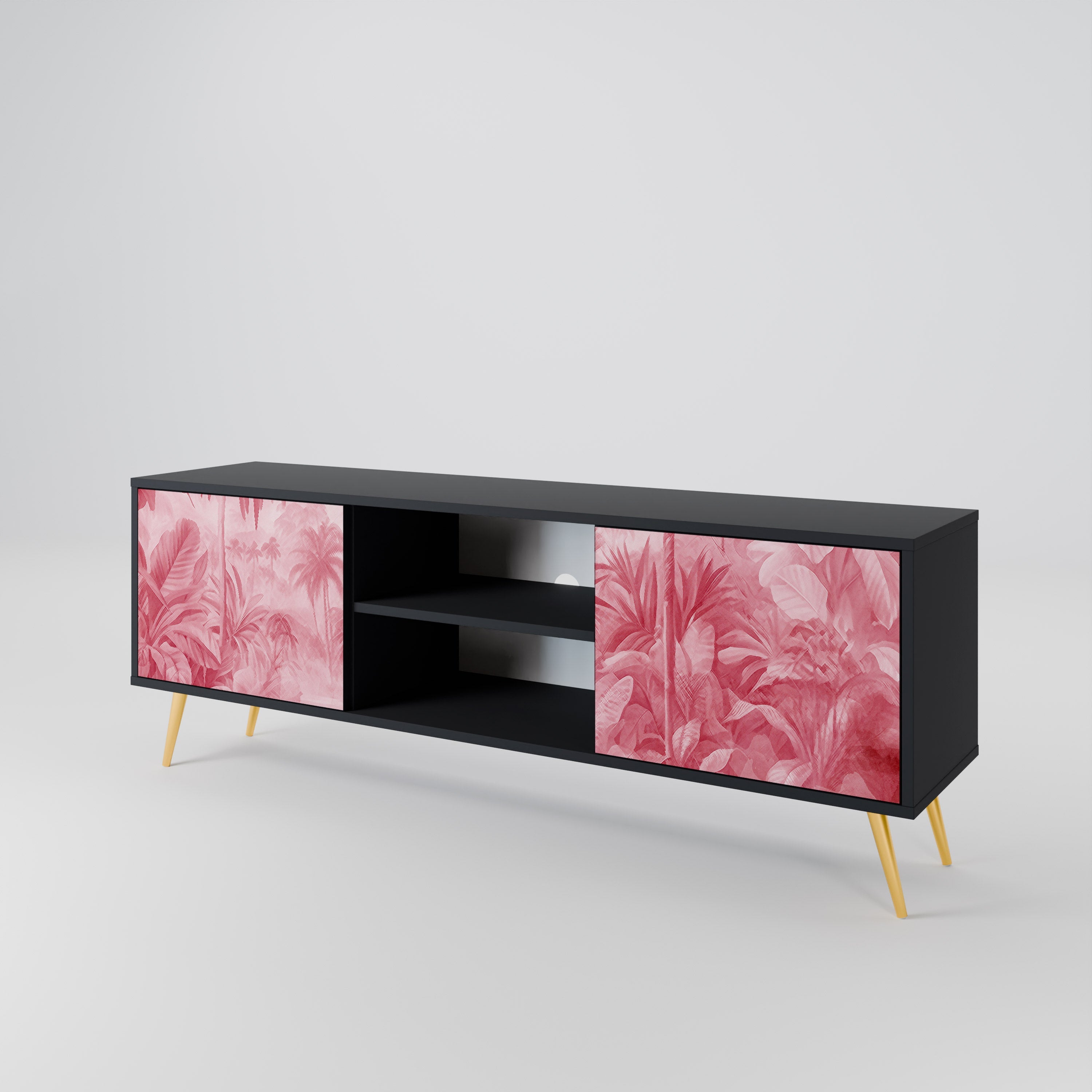 SWEET TROPICS 2-Door TV Stand in Black Finish