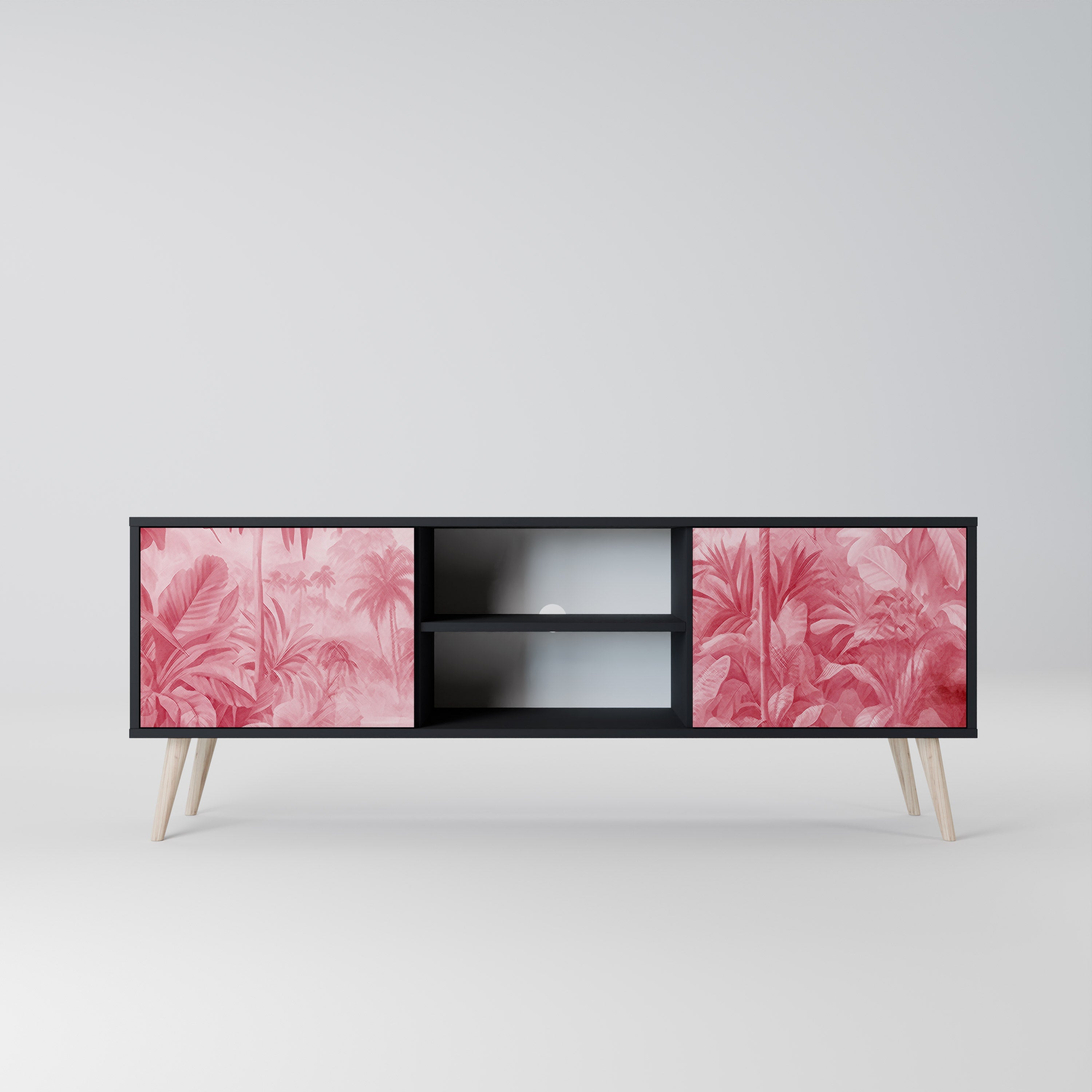 SWEET TROPICS 2-Door TV Stand in Black Finish