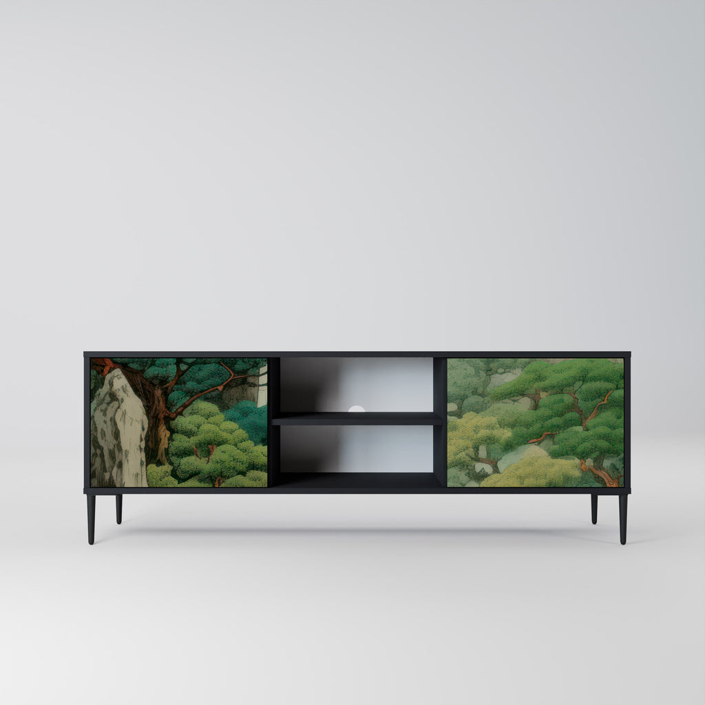 VERDURE ABYSS 2-Door TV Stand in Black Finish
