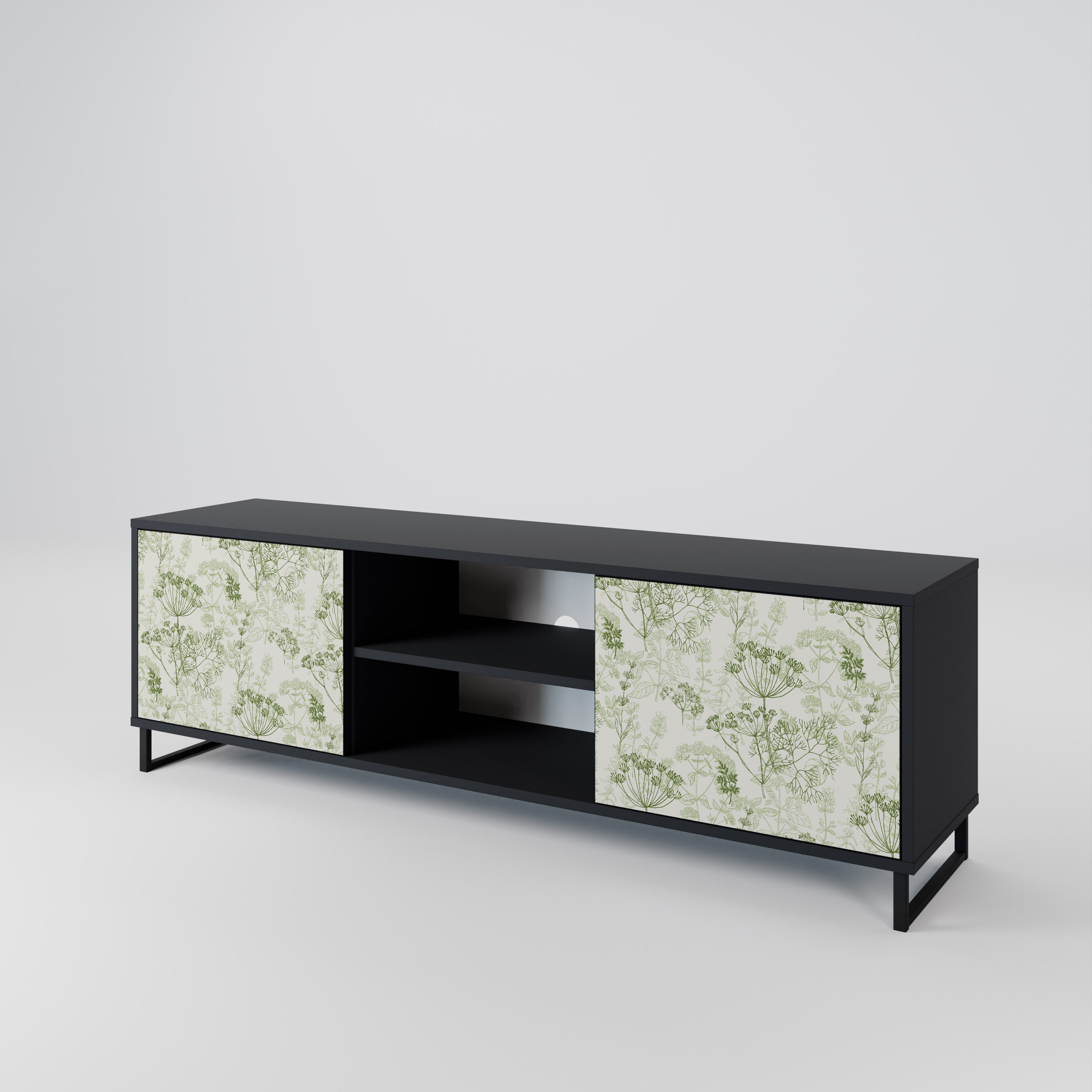 FENNEL BALDACHIN 2-Door TV Stand in Black Finish