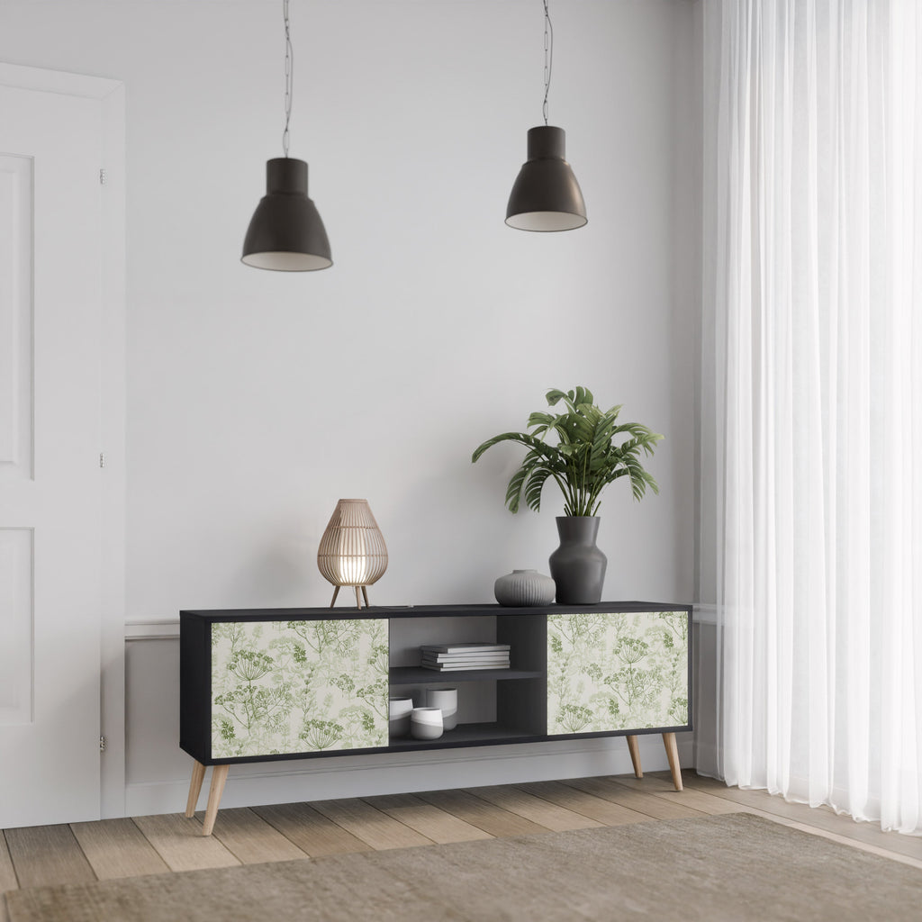 FENNEL BALDACHIN 2-Door TV Stand in Black Finish