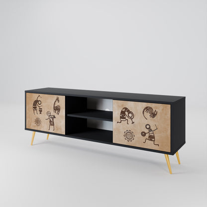 AFRICAN STYLE 2-Door TV Cabinet