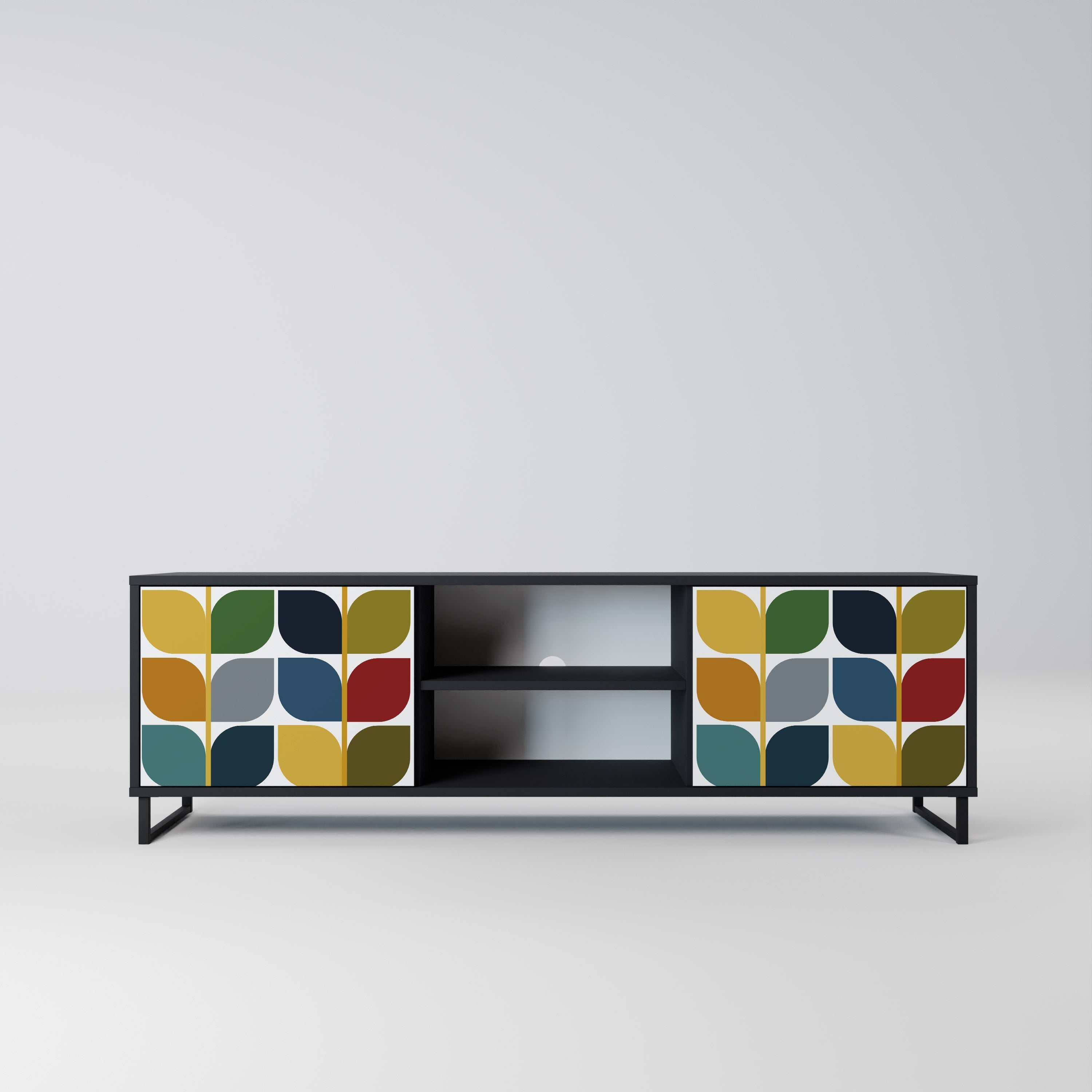 WEIGHTLESS HOURS 2-Door TV Stand in Black Finish