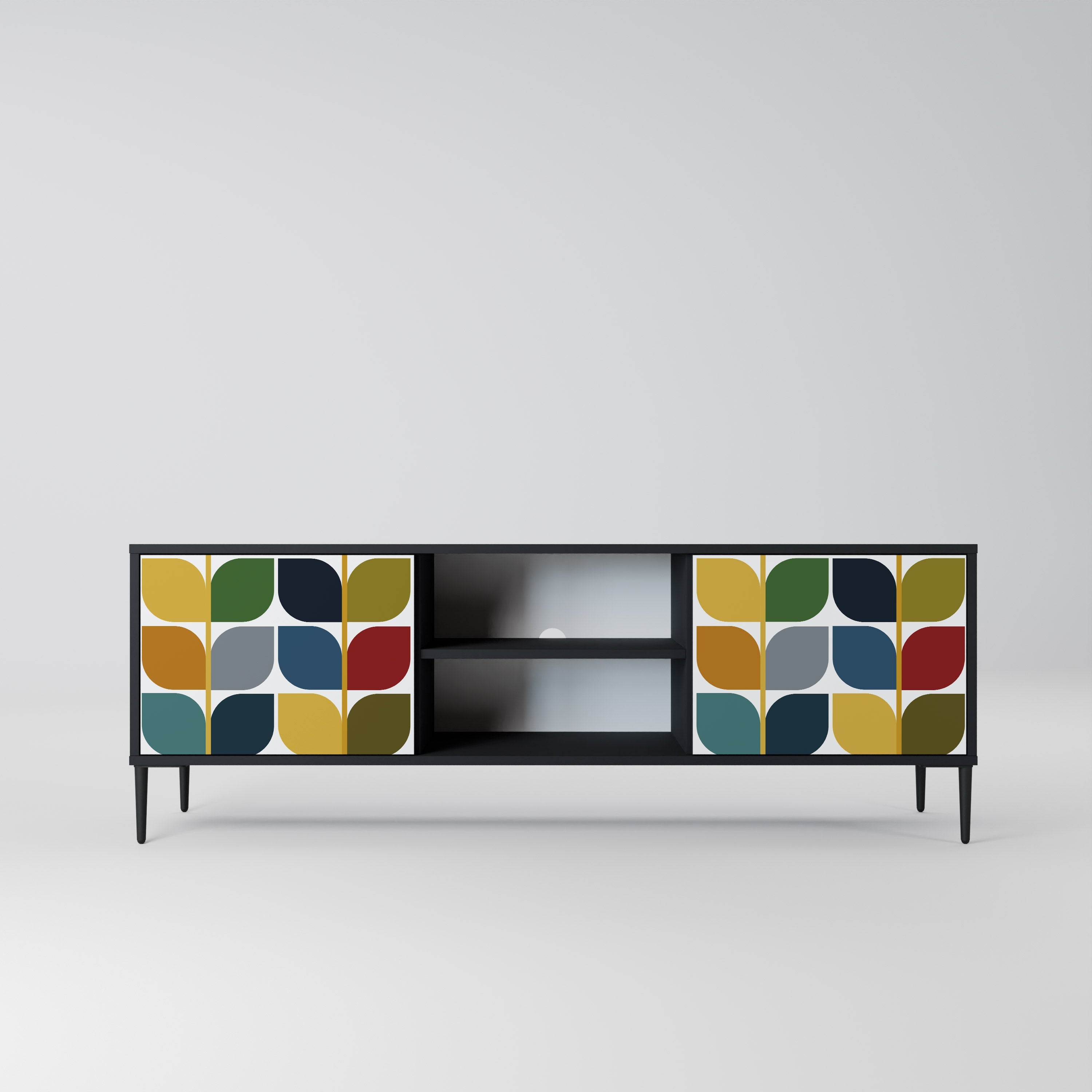 WEIGHTLESS HOURS 2-Door TV Stand in Black Finish