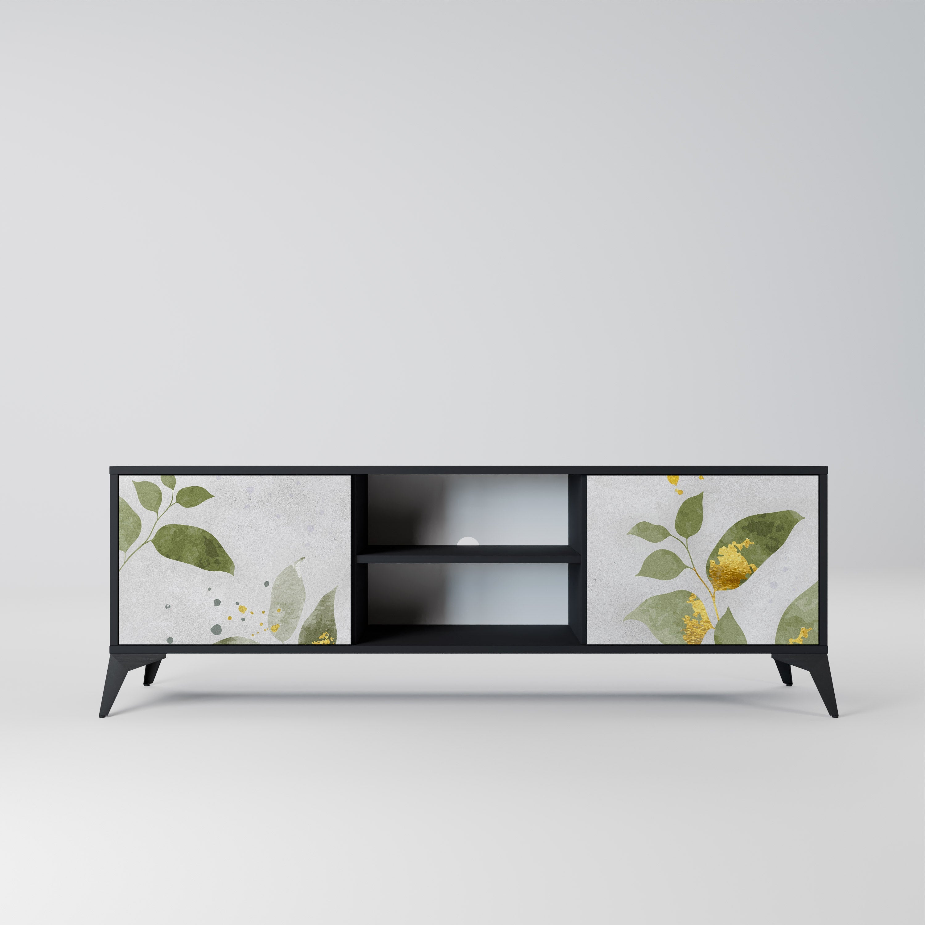 ELEGANT BOTANICS 2-Door TV Stand in Black Finish