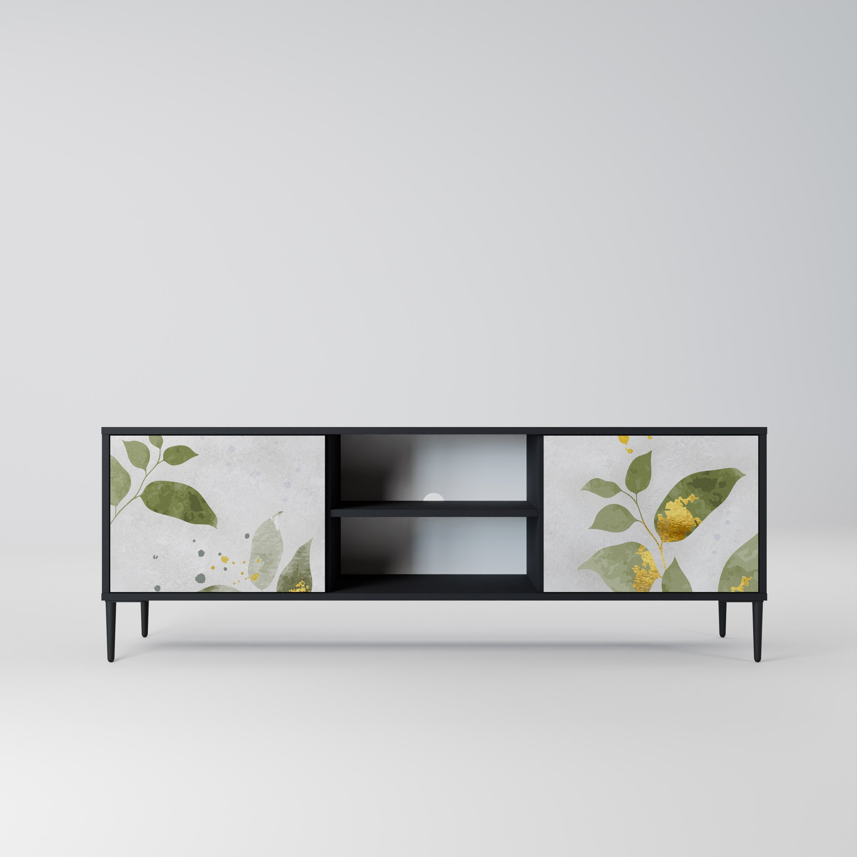 ELEGANT BOTANICS 2-Door TV Stand in Black Finish