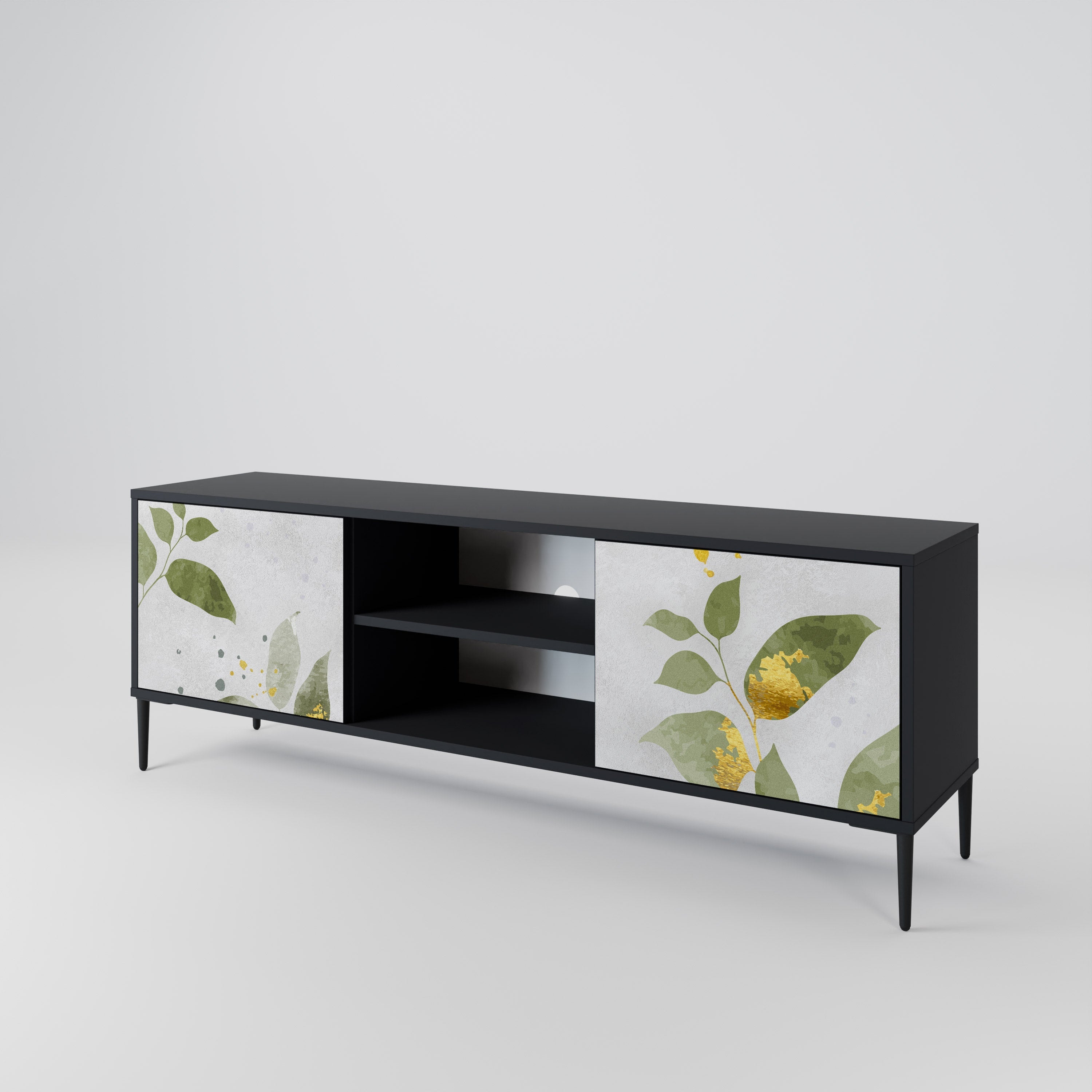 ELEGANT BOTANICS 2-Door TV Stand in Black Finish
