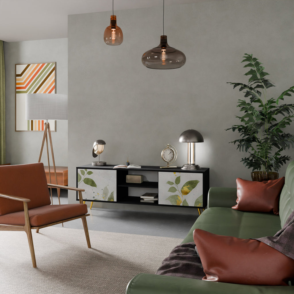 ELEGANT BOTANICS 2-Door TV Stand in Black Finish