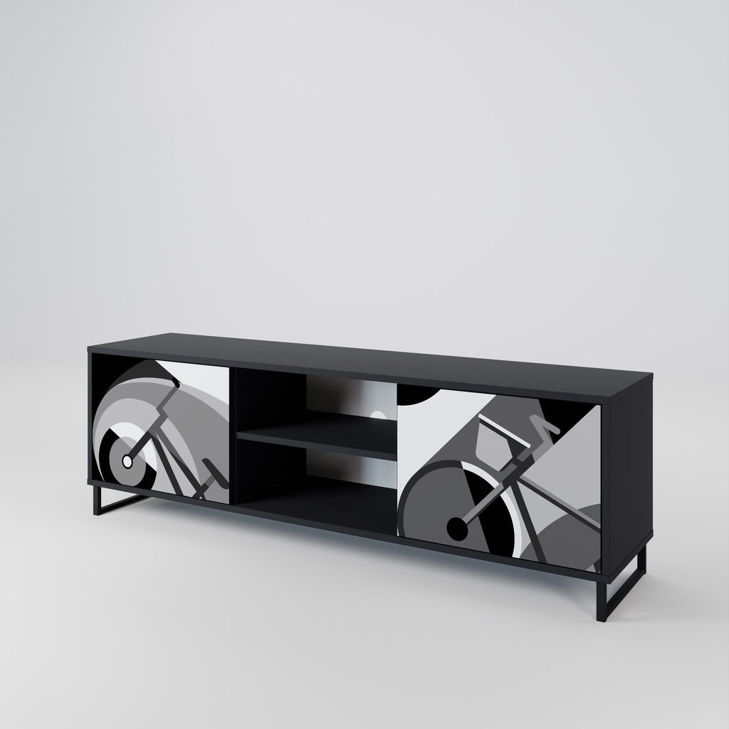 Meuble TV 2 portes BIKE ENERGY finition noire